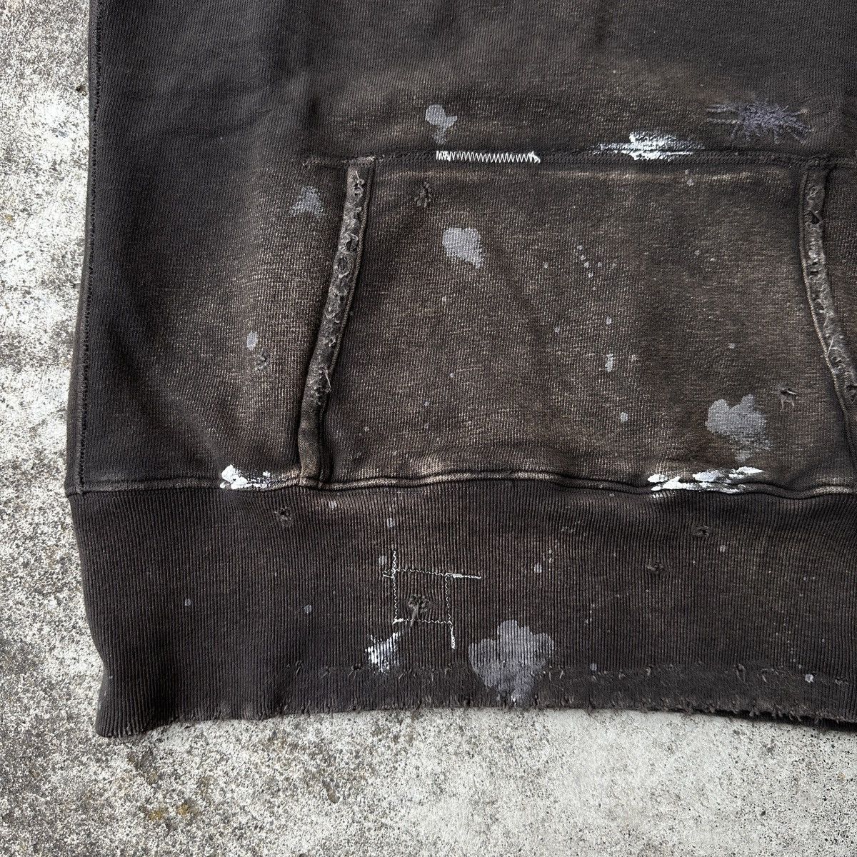 Kapital Trashed sunfade charcoal black hybrid hoodie sweatshirt vest Size US S / EU 44-46 / 1 - 4 Thumbnail