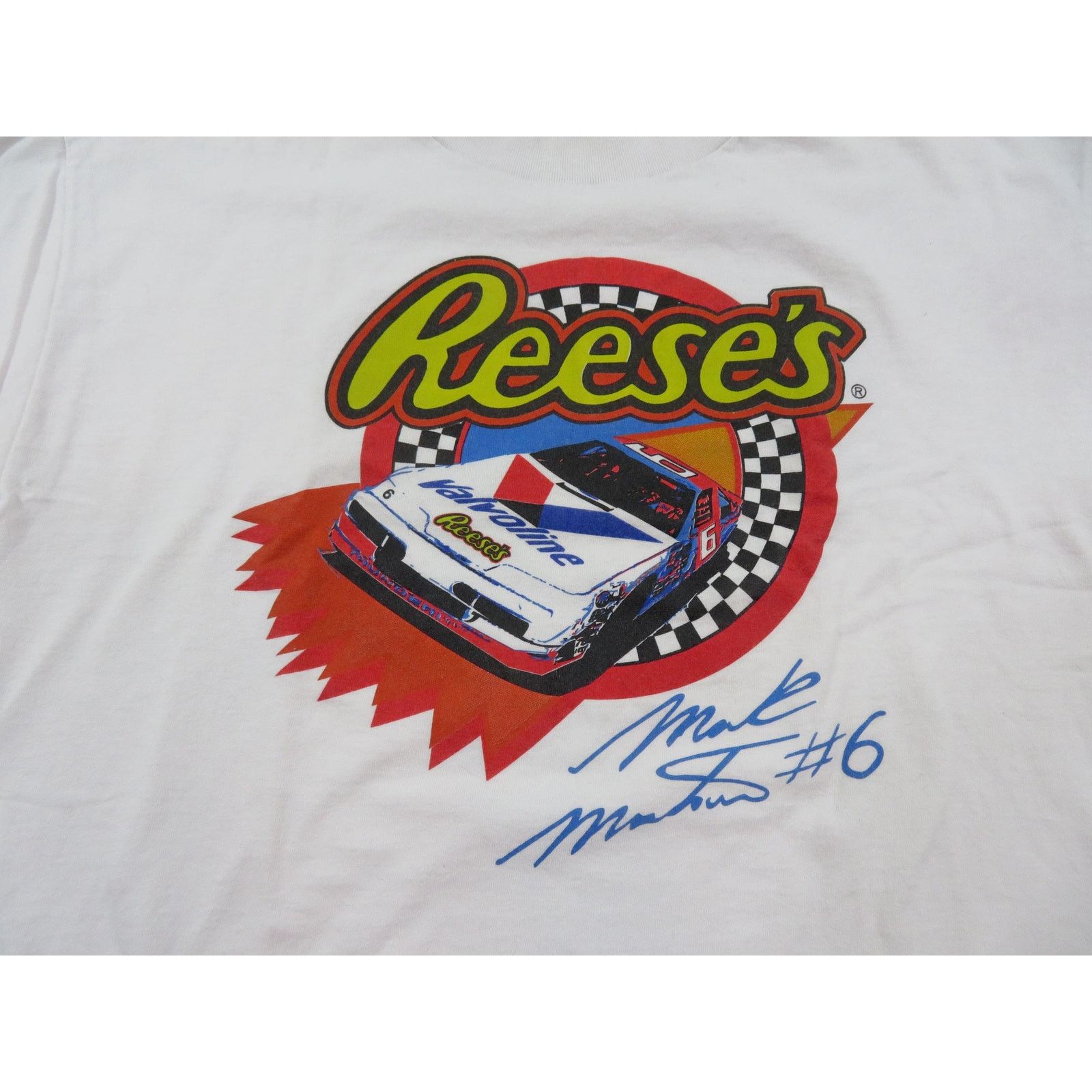 All Sport NASCAR Mark Martin Reeses T-Shirt Double Sided White XL Size US XL / EU 56 / 4 - 4 Thumbnail