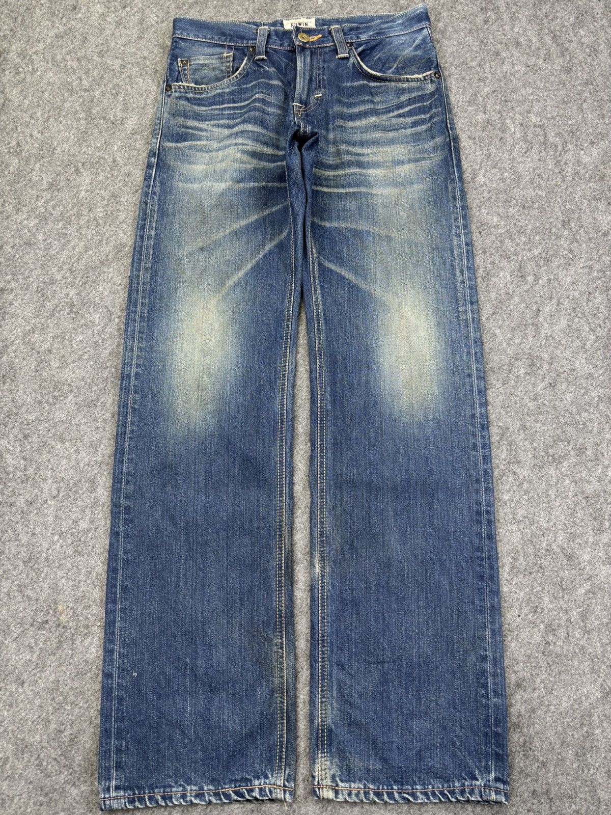 💥Insane 90s Style💥Vintage Edwin 504 Raw Fades Denim F898