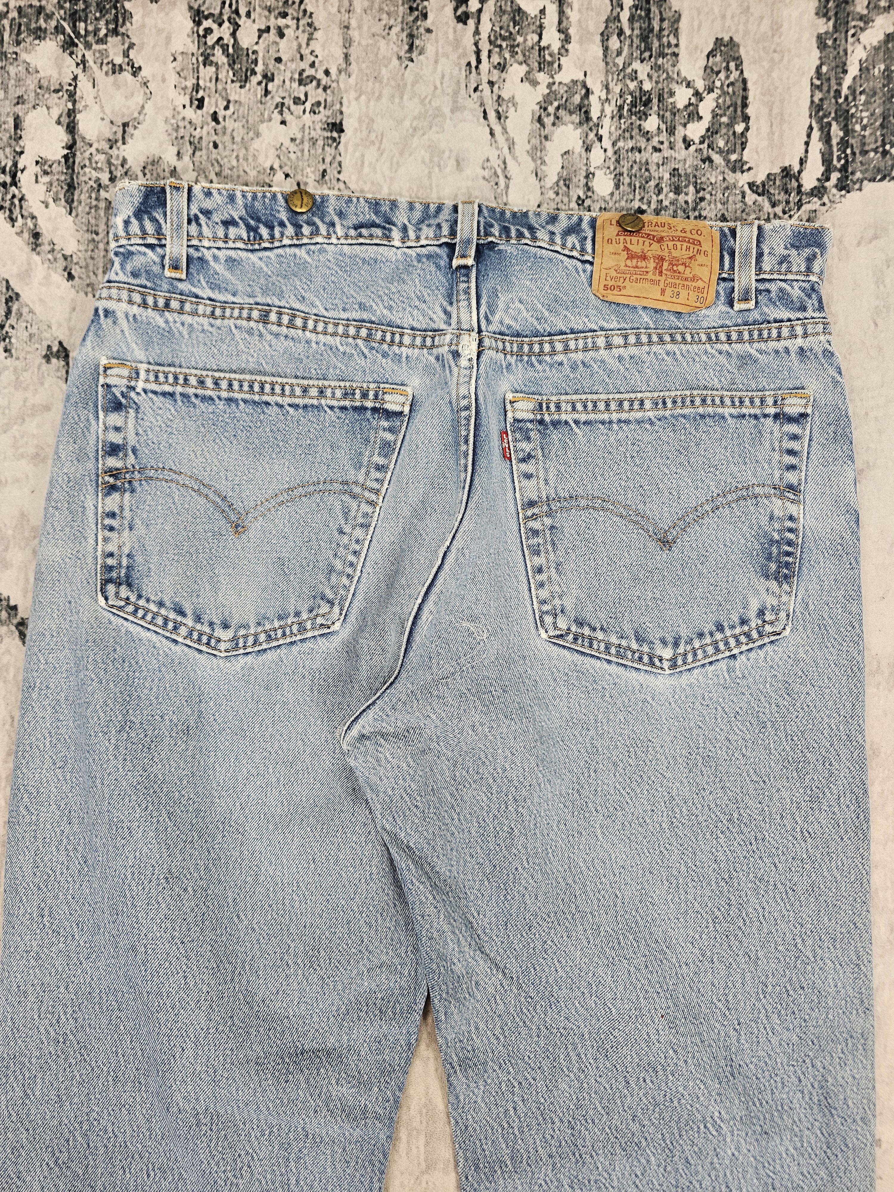Levi's Vintage Clothing Vtg 90's LEVIS 505 Ripped Faded Jeans Made In USA L0551 Size US 38 / EU 54 - 9 Thumbnail