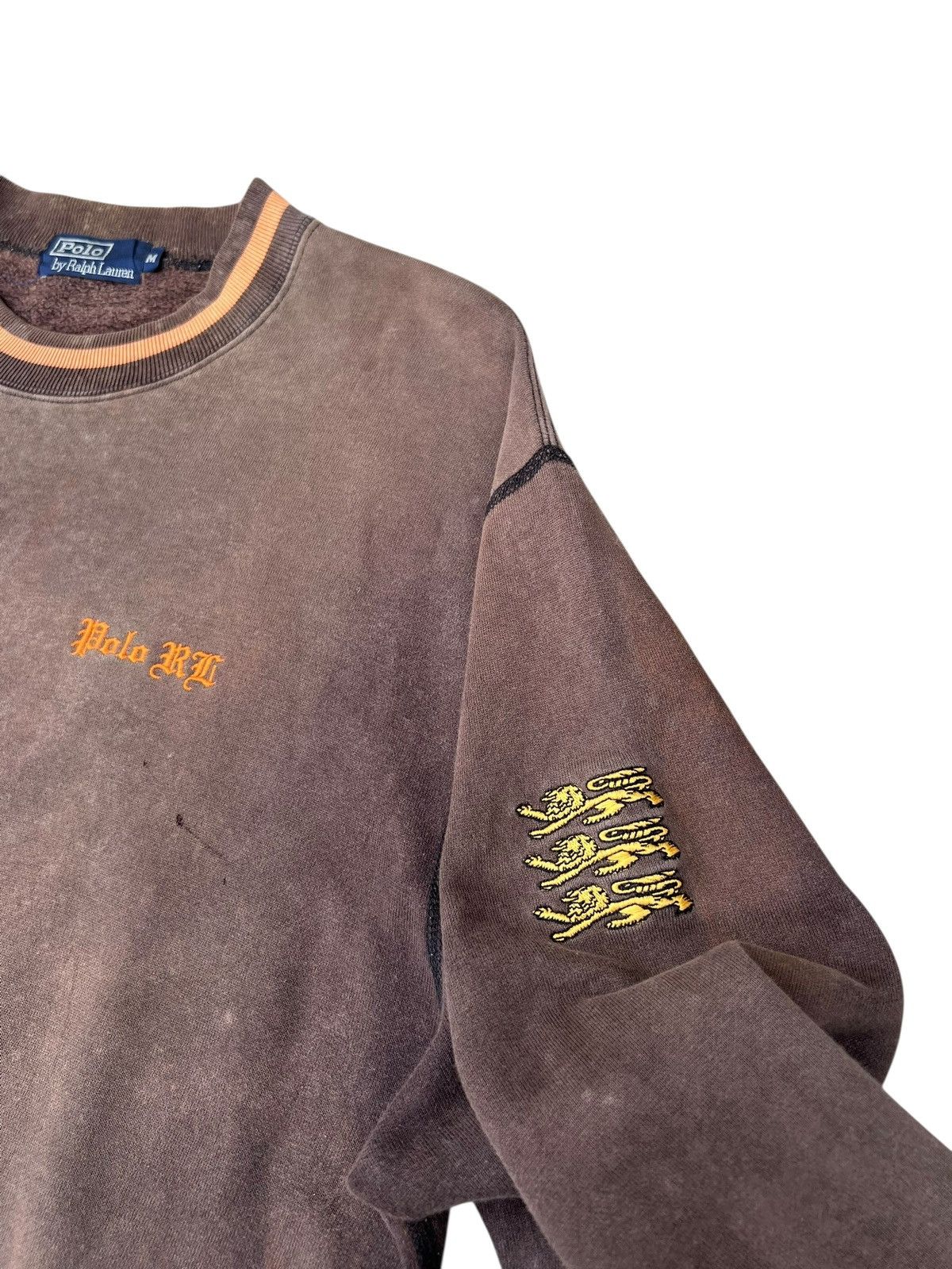Polo Ralph Lauren Trashed 90s Polo Ralph Lauren Distress Sun Faded Sweatshirt Size US M / EU 48-50 / 2 - 11 Thumbnail
