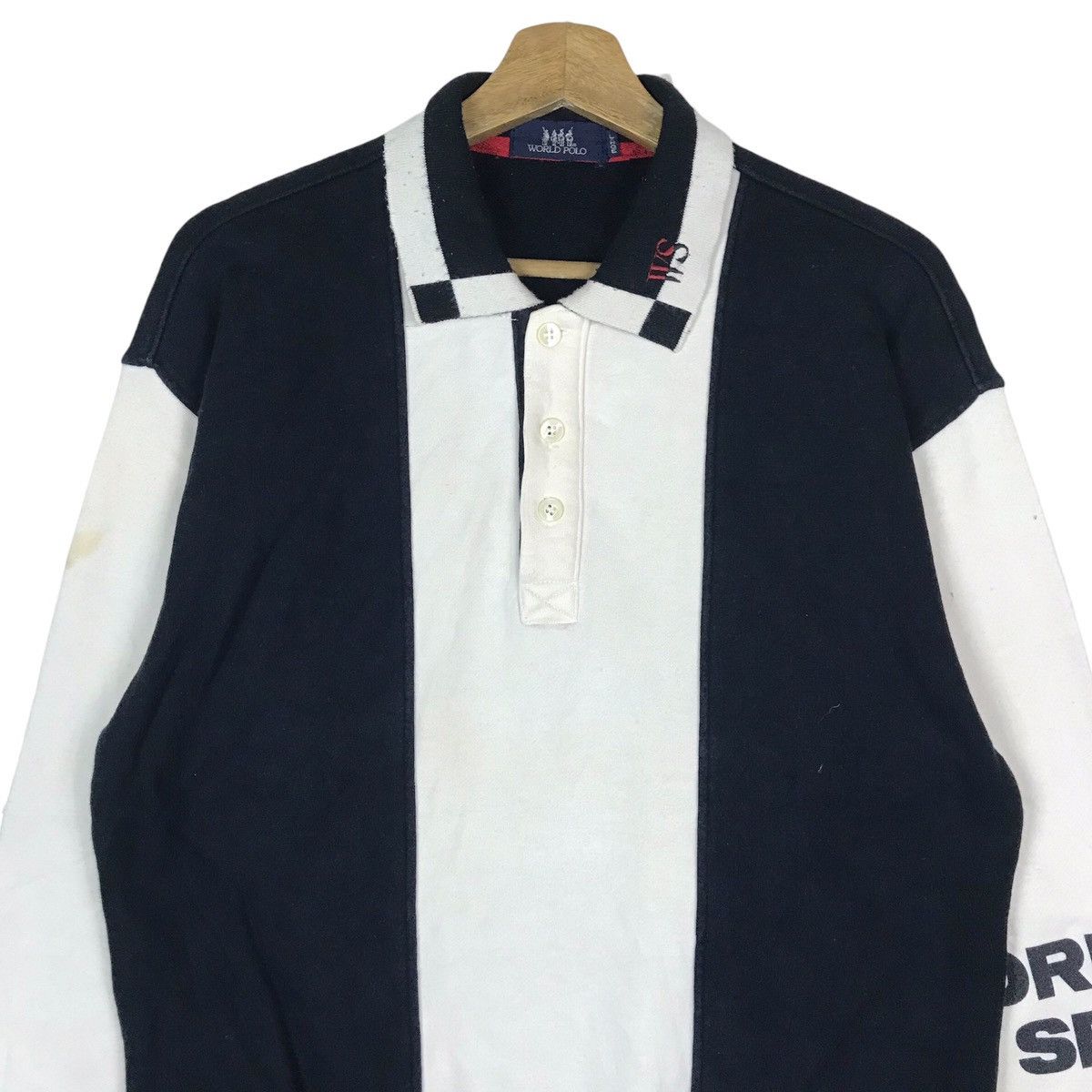 Vintage Vintage World Polo Collar Pullover Jumper Sweatshirt Size US L / EU 52-54 / 3 - 2 Thumbnail