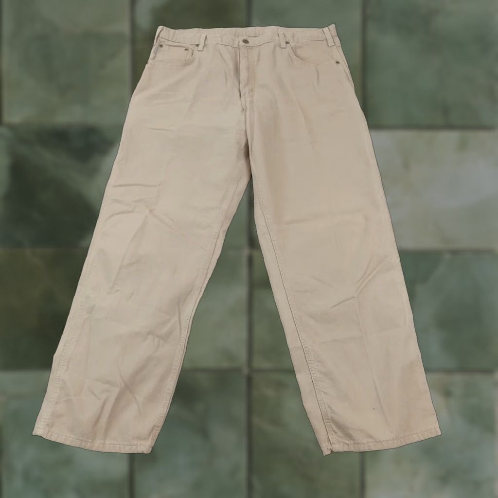 Carhartt Carhartt Mens Carpenter Pants 39x31 Beige Straight Leg Loose Fit Cotton Size US 40 / EU 56 - 1 Thumbnail