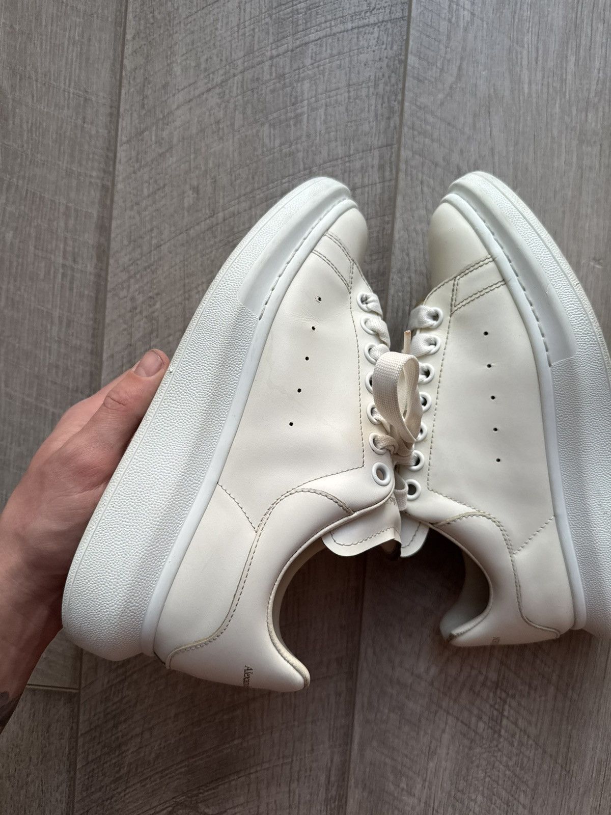 Alexander McQueen Alexander McQueen Oversized Leather White Sneakers Size US 7.5 / EU 40-41 - 16 Thumbnail