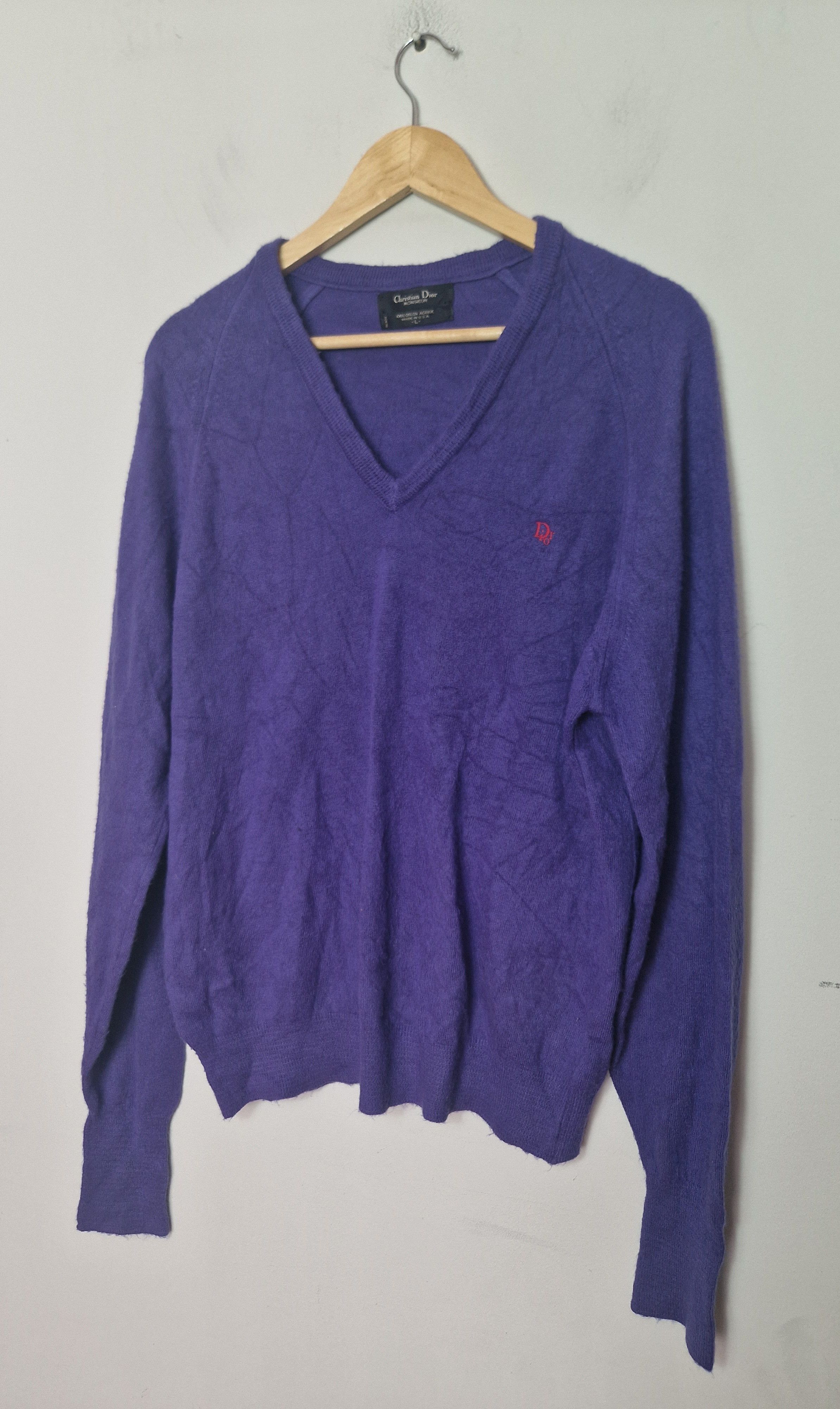 Dior × Hedi Slimane Dior vintage purple sweater Size US XL / EU 56 / 4 - 1 Thumbnail