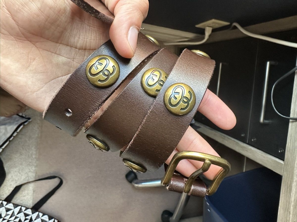 Streetwear × Stussy Stussy Brown and Gold Studded Belt Size