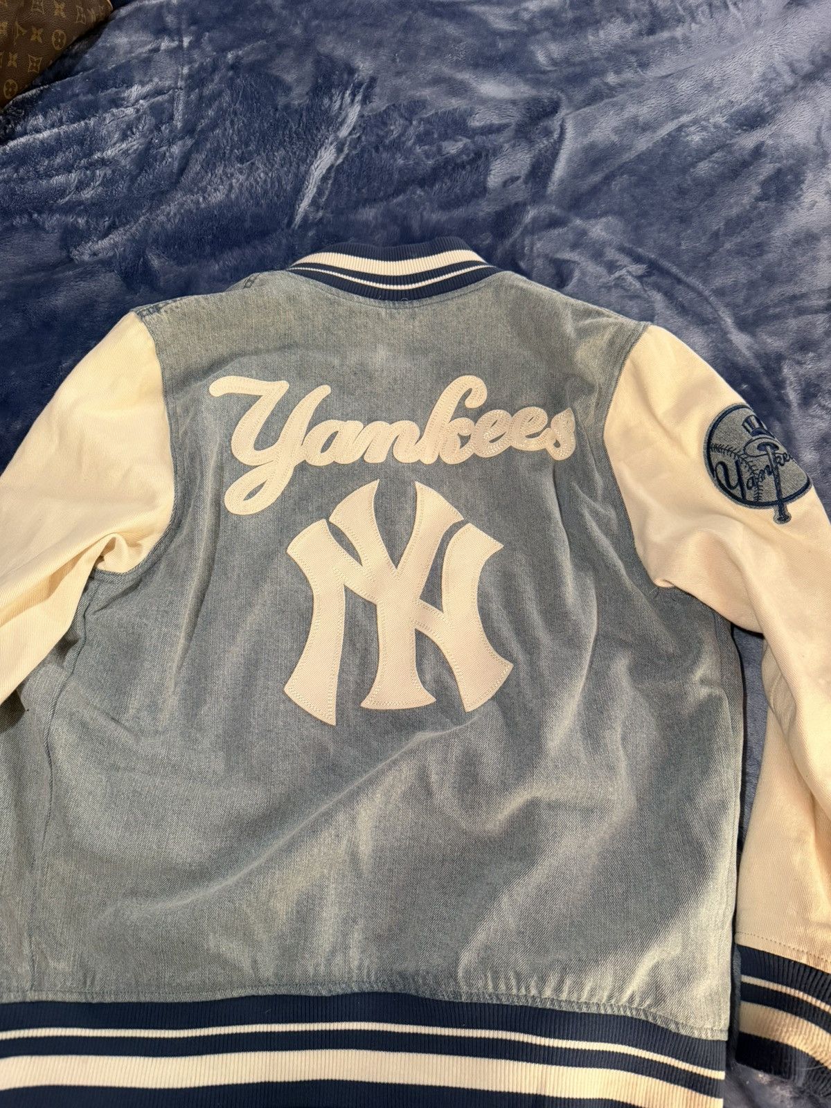 Pro Standard New York Yankees Denim Bomber Jacket Size S / US 4 / IT 40 - 2 Thumbnail