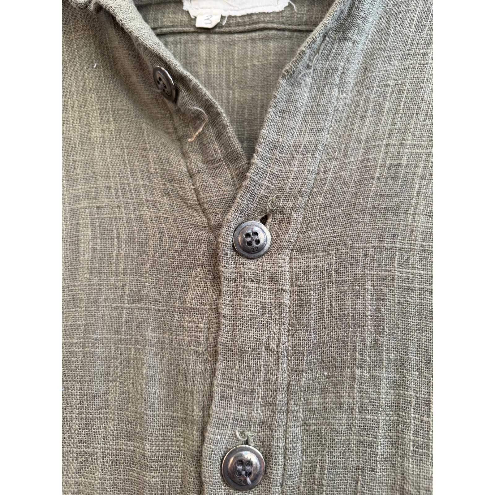 Greg Lauren Greg Lauren SAMPLE Army Linen Button Up Shirt Size US L / EU 52-54 / 3 - 3 Thumbnail