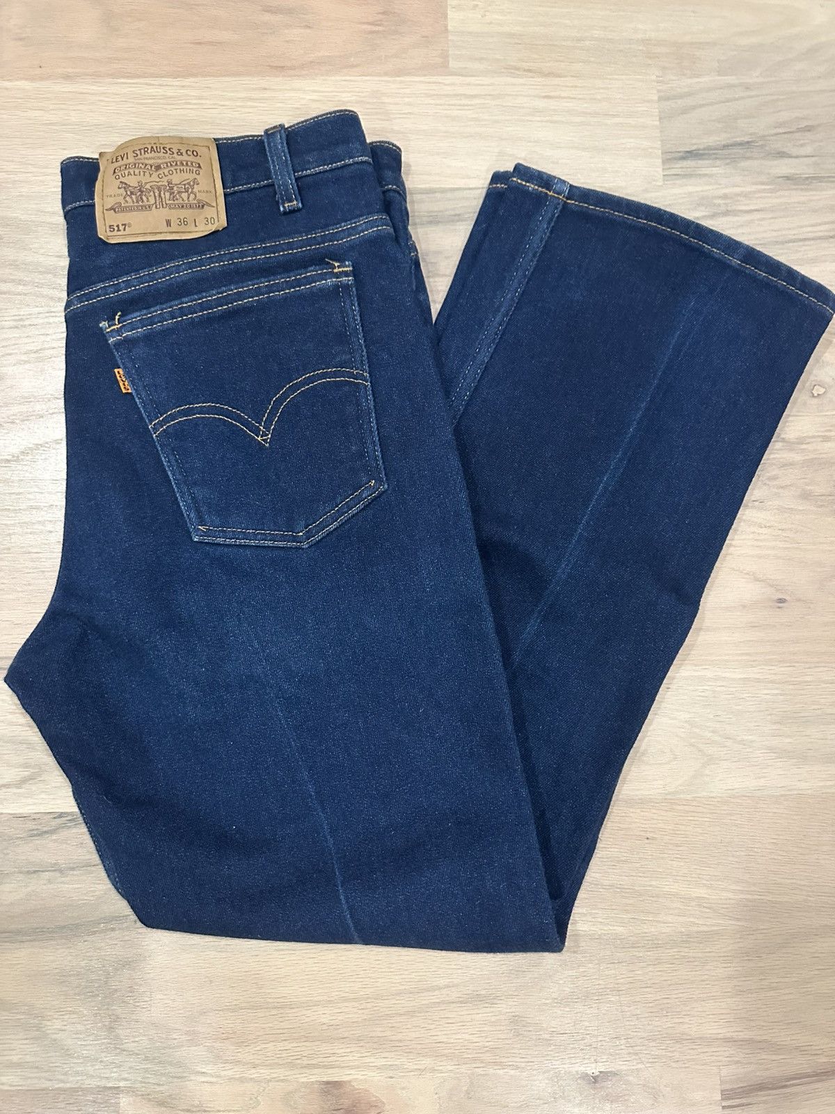 Levi's Vintage 90s Levis Orange Tab 517 Poly Cotton Bootcut 34x29 Size US 34 / EU 50 - 1 Thumbnail