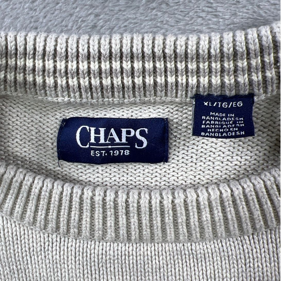 Chaps Streetstyle XL Light Gray Heavy Cotton Crewneck Sweater Size US XL / EU 56 / 4 - 3 Thumbnail