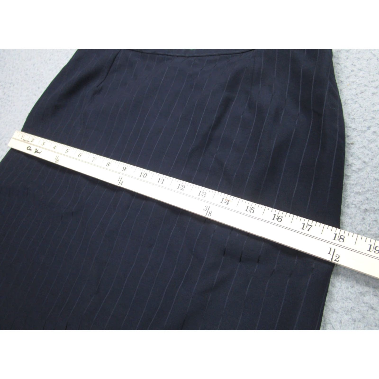 Armani ARMANI Women's Pencil Skirt Size 6 Blue Striped Wool Blend Lined Casual Size 28" / US 6 / IT 42 - 4 Thumbnail