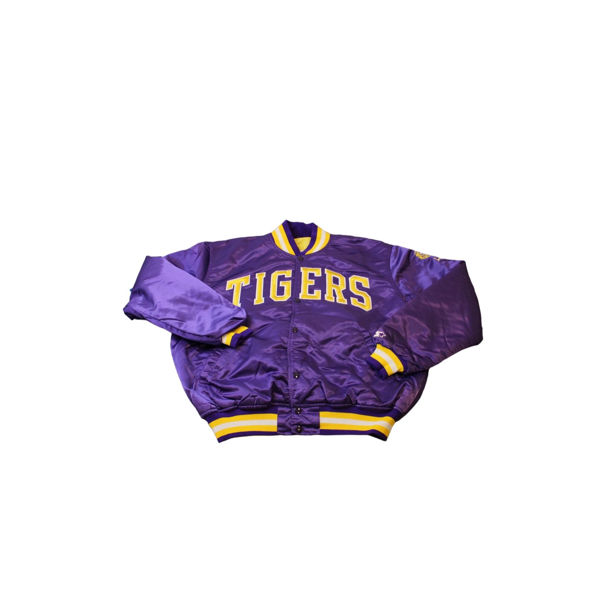 Starter Vintage Starter LSU Tigers Satin Varsity Jacket Purple/Yello