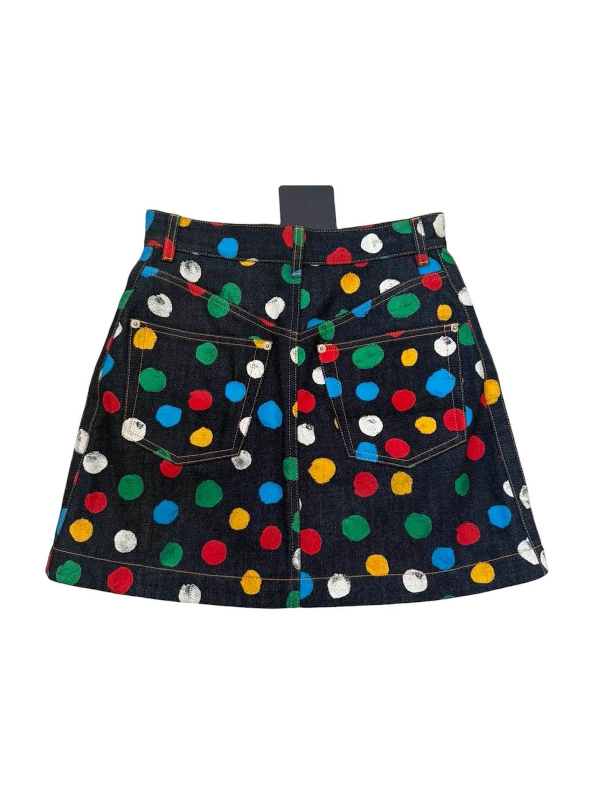 Louis Vuitton × Yayoi Kusama Louis Vuitton X Yayoi Kusama 38 Painted Dots Denim Skirt Size 26" / US 2 / IT 38 - 2 Thumbnail