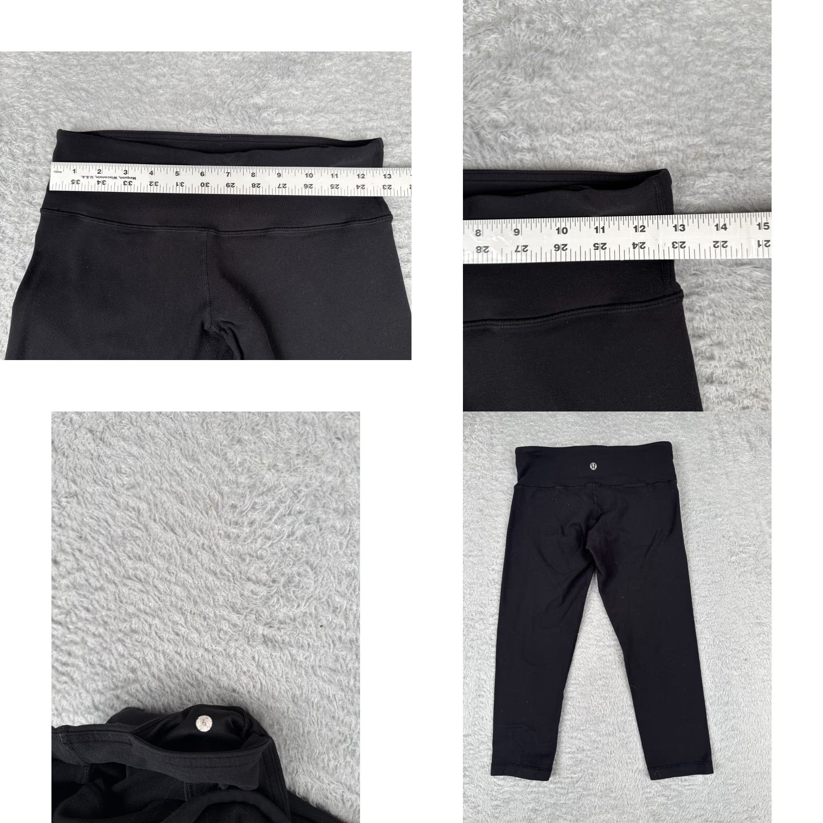 Lululemon Lululemon Pants Womens 6 Black Wunder Under Crop Yoga Luon Fabric Cropped Pockets Straight Leg 21 in Inseam Regular Size Type Activewear Womens Size 28" / US 6 / IT 42 - 8 Thumbnail