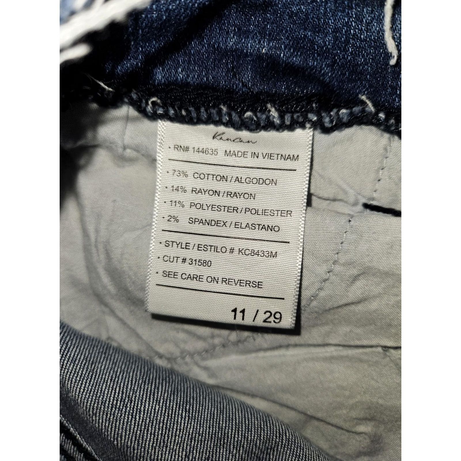 Vintage VINTAGE KanCan Jeans Womens 11/29 Blue High Rise Button Fly Distressed Raw Hem Denim Size 32" / US 10 / IT 46 - 3 Thumbnail