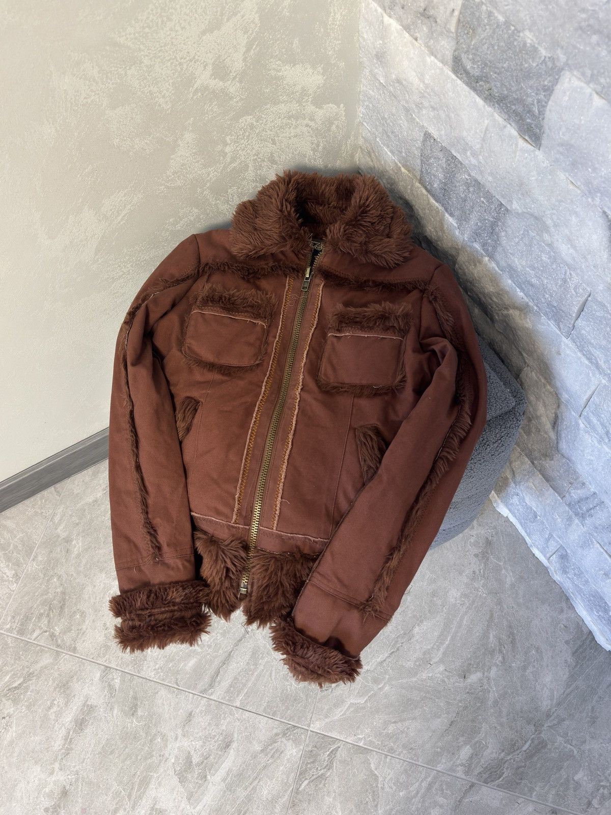 Japanese Brand × Vintage Vintage Fur jacket avant garde y2k Size S / US 4 / IT 40 - 3 Thumbnail
