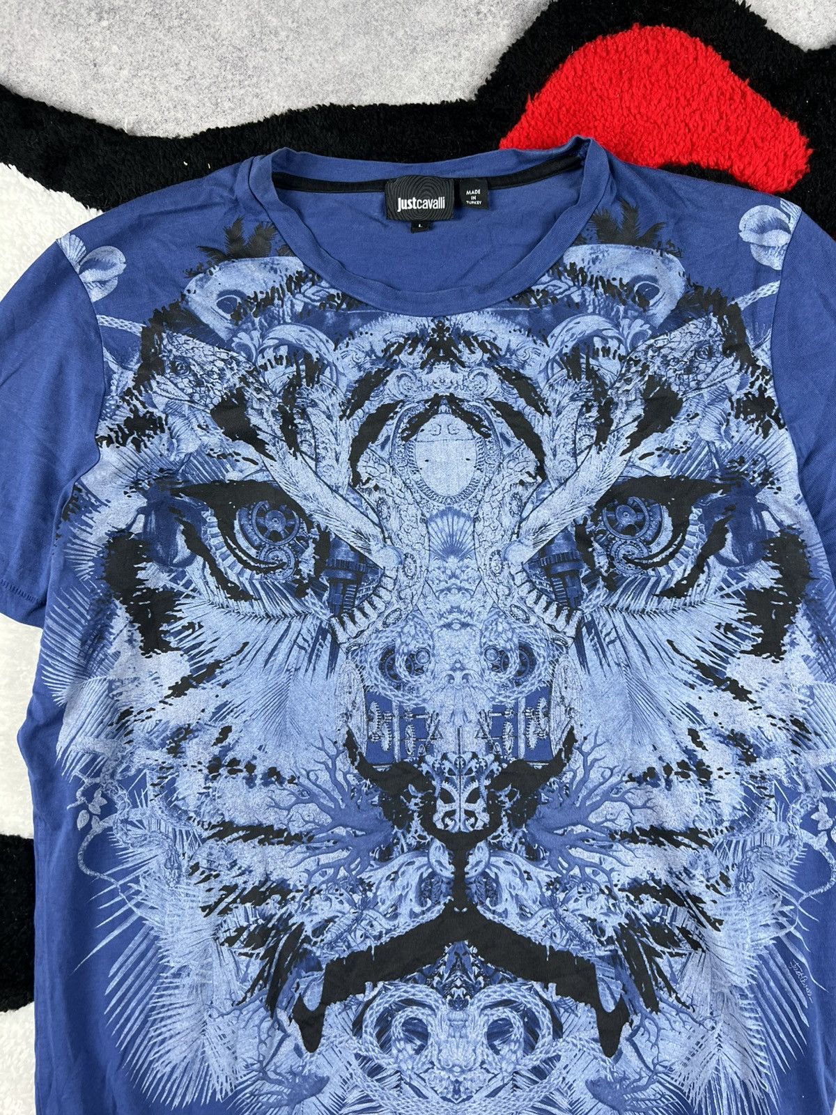 Just Cavalli Y2K Just Cavalli Tiger Overprinted Vintage Tee Shirt Size US L / EU 52-54 / 3 - 4 Thumbnail