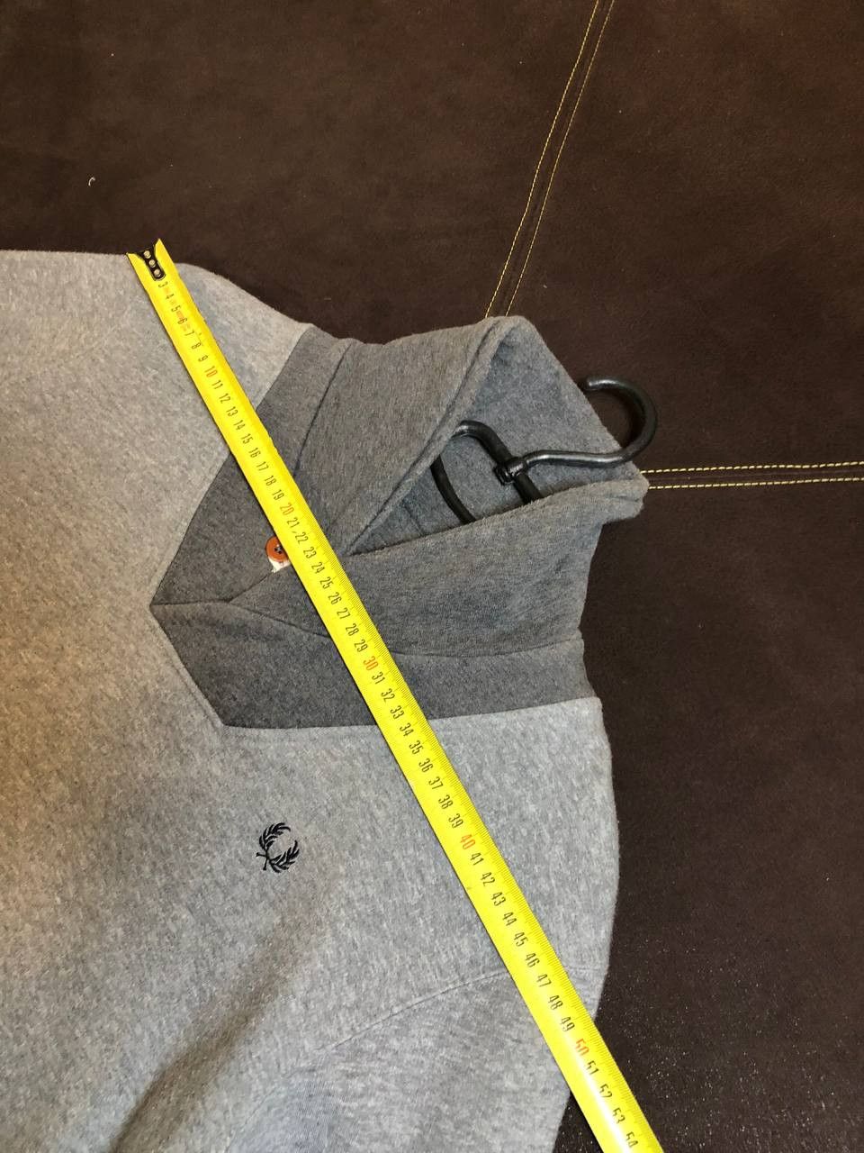 Fred Perry Fred Perry M6258 Sweatshirt Men's Gray Melange Scarf Logo Size US L / EU 52-54 / 3 - 9 Thumbnail