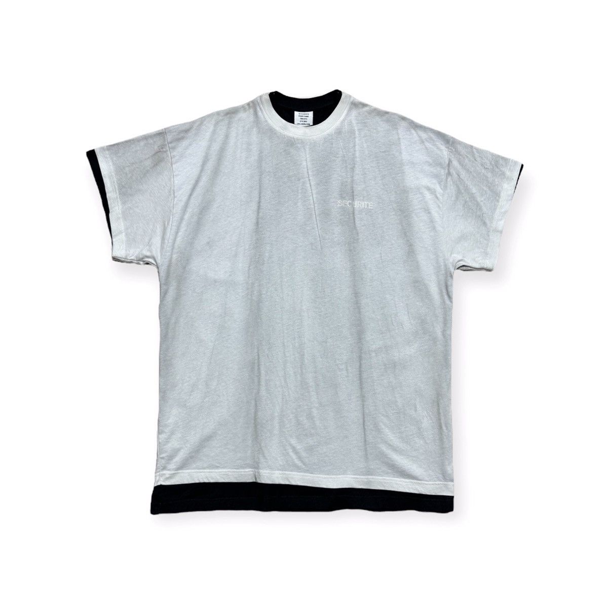 Vetements SS17 “Securite” Dirty Oversized T-Shirt Size US S / EU 44-46 / 1 - 2 Thumbnail