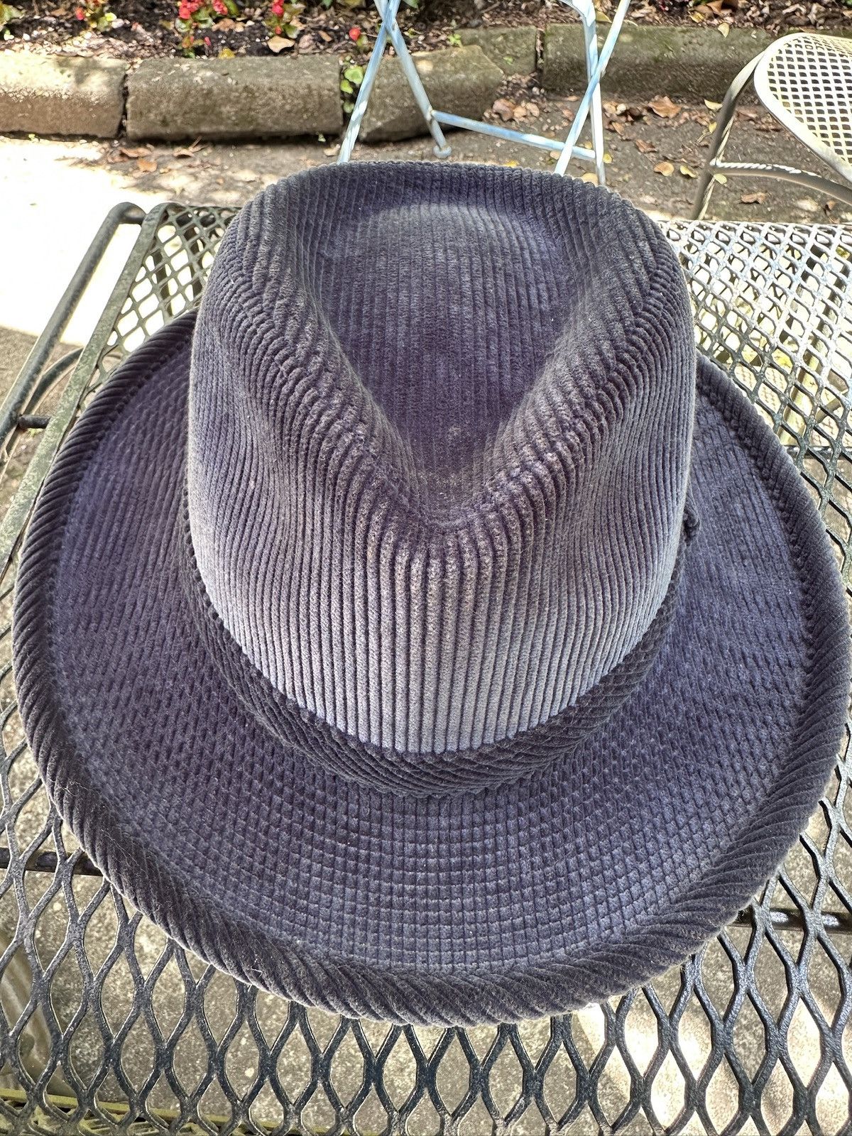 Pigalle Blue Corduroy Fedora Size ONE SIZE - 5 Thumbnail