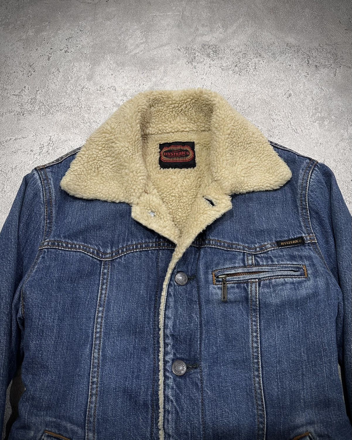 Hysteric Glamour 2000s Hysteric Glamour Sherpa Denim Jacket Size US S / EU 44-46 / 1 - 2 Thumbnail
