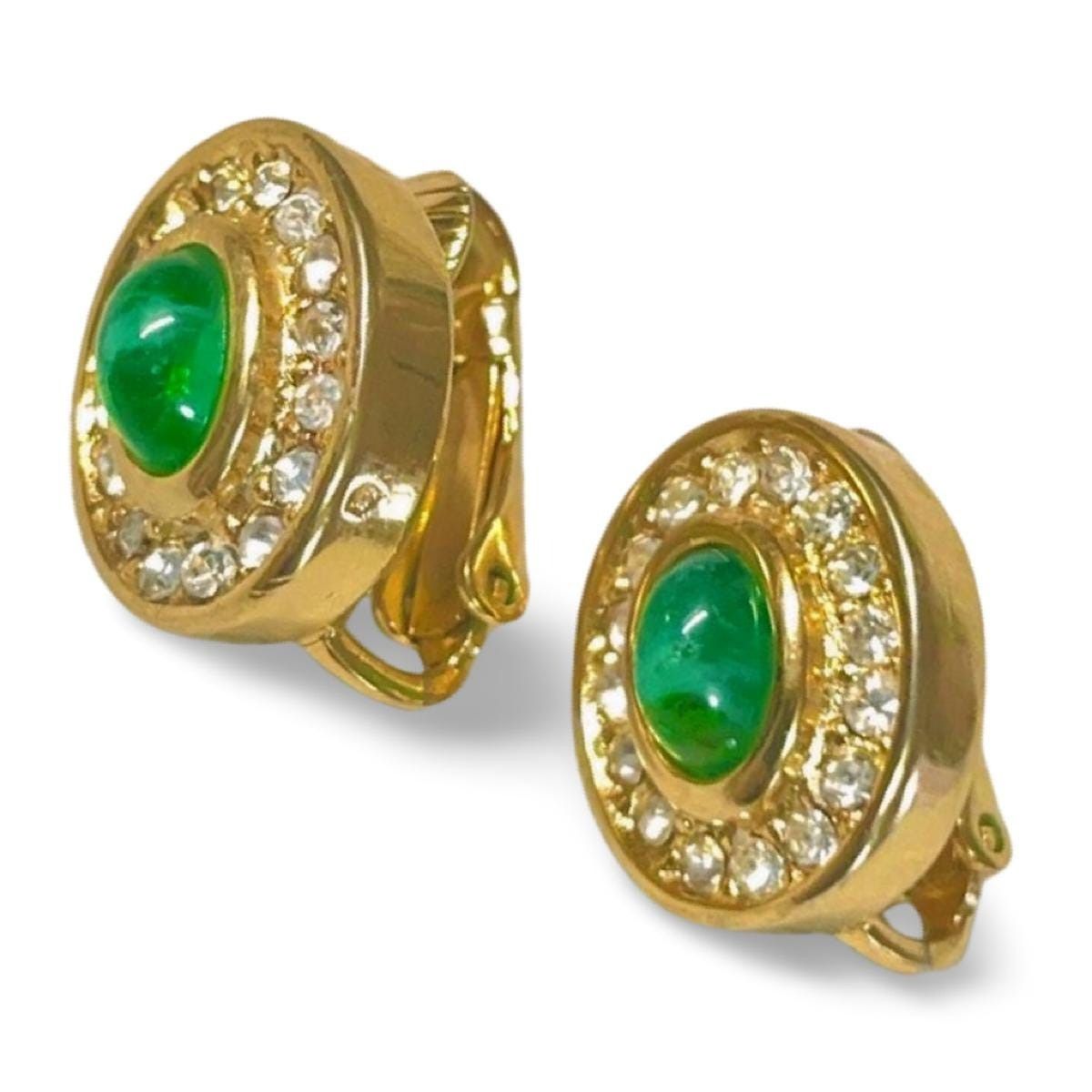 Dior Vintage Christian Dior earrings with green glass Size ONE SIZE - 2 Thumbnail