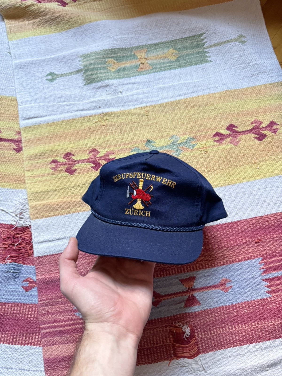 Vintage Vintage 90’s Fireman Zurich Navy Hat Size ONE SIZE - 3 Thumbnail