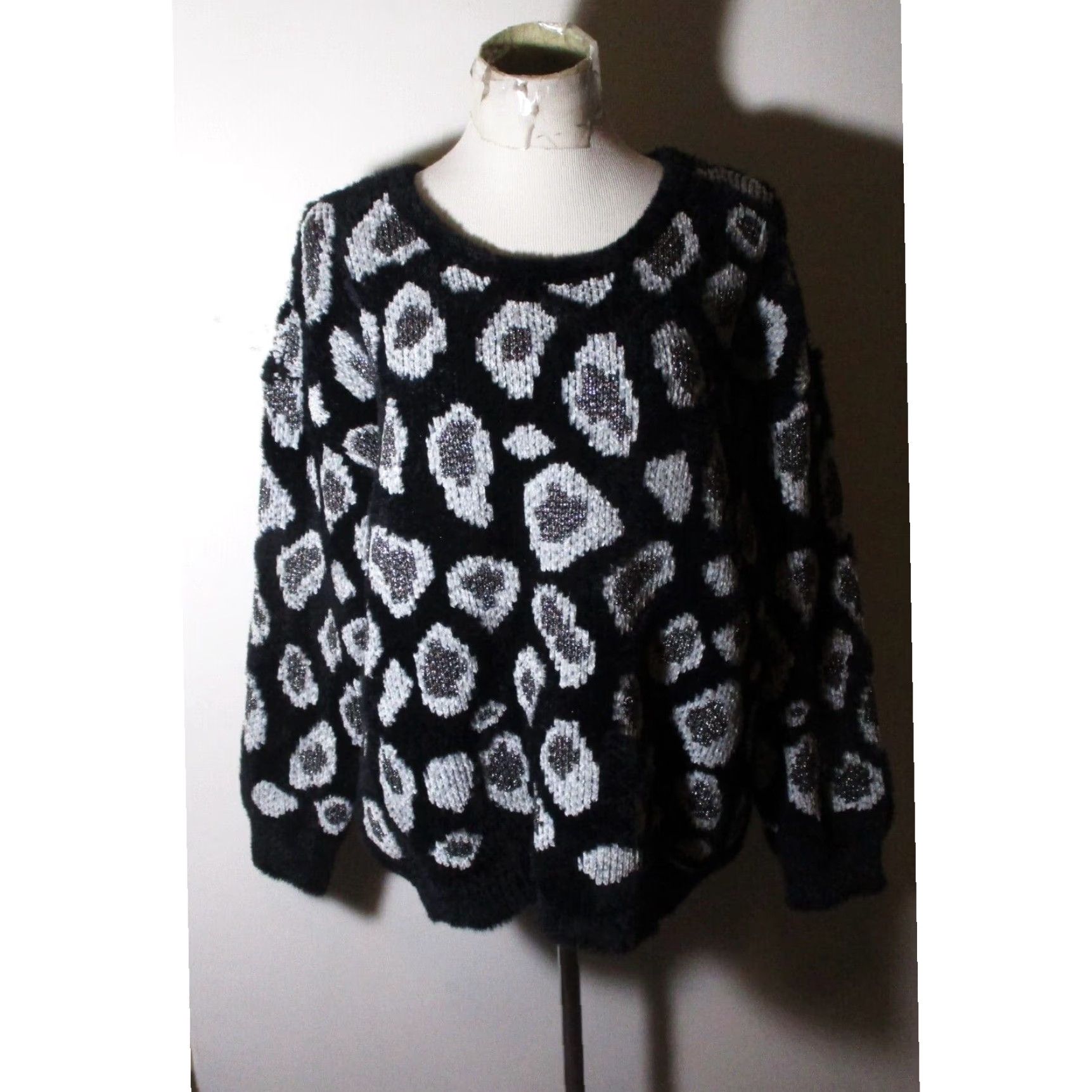 Michael Kors Black Knit Top Sweater Sz top XL