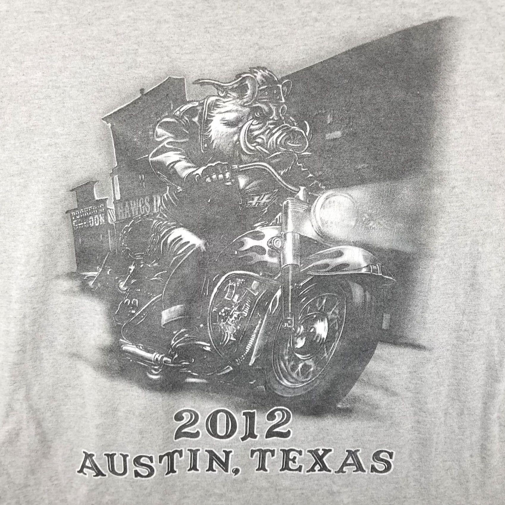 Harley Davidson Harley-Davidson Black Spades Motorcycle Club Hog Austin Texas Shirt Adult XL Harley Gray 2012 Mens T-Shirt Short Sleeve Crew Neck Cotton Vintage: No Size US XL / EU 56 / 4 - 2 Thumbnail