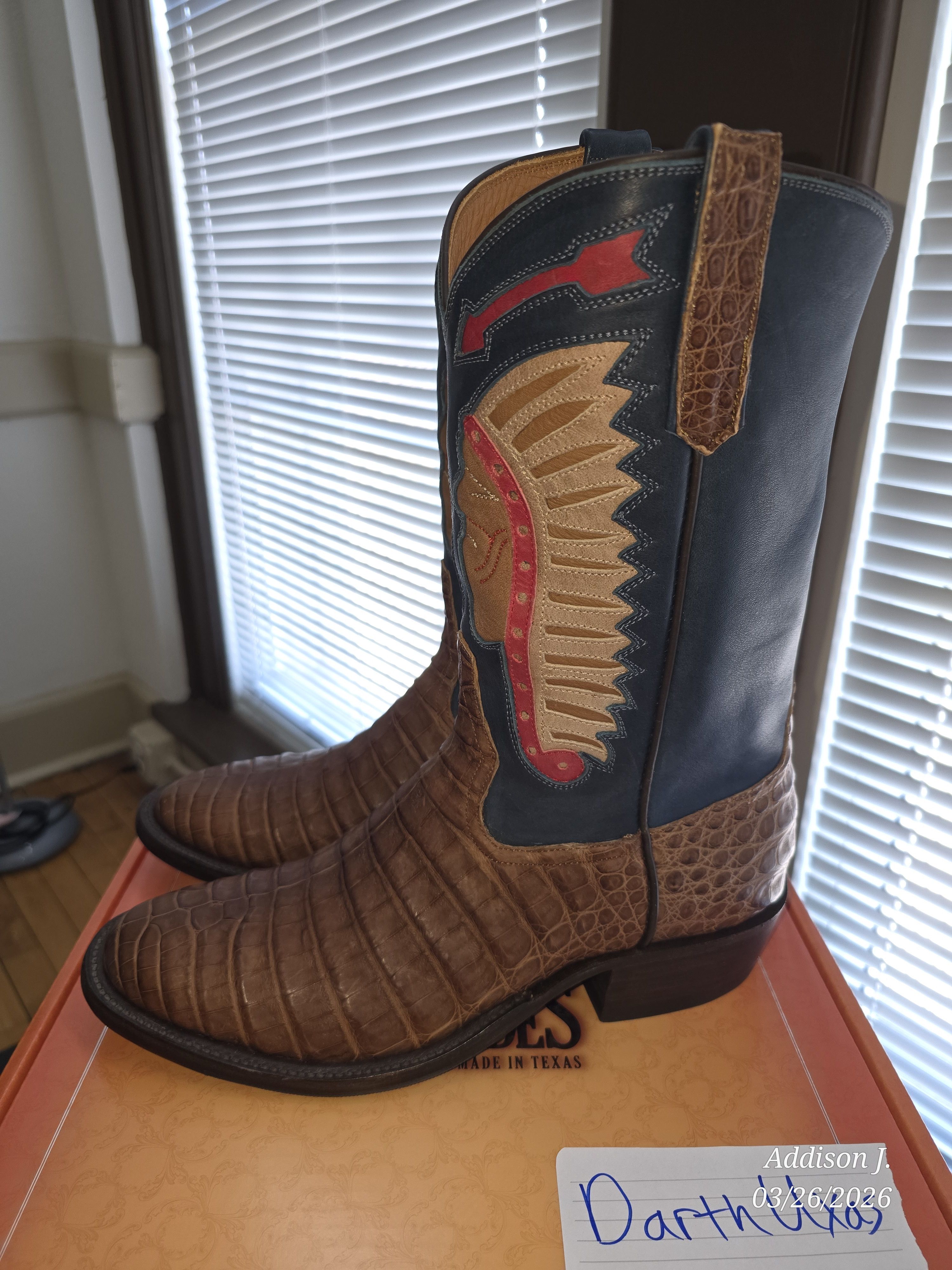 Rios of Mercedes Chocolate Caiman and Mustang Chief Boot Size US 11 / EU 44 - 2 Thumbnail
