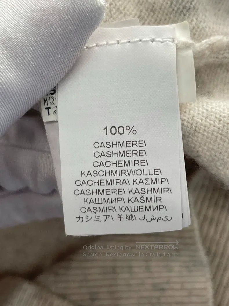 Brunello Cucinelli Brunello Cucinelli Beige Grey Cashmere Beaded T-Shirt Size XS / US 0-2 / IT 36-38 - 4 Thumbnail