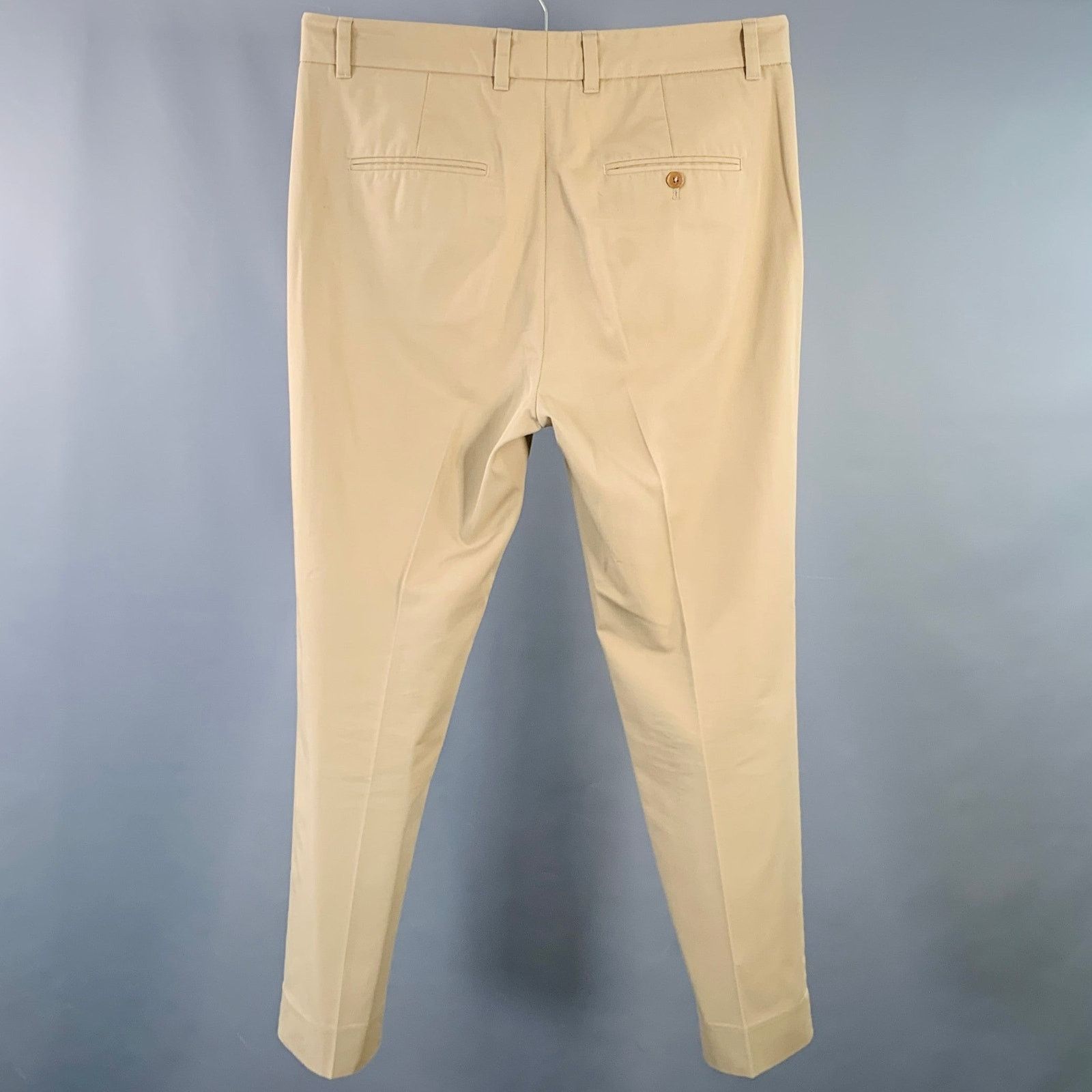 3.1 Phillip Lim Tan Twill Polyester Cotton Flat Front Tapered Casual Pants Size US 32 / EU 48 - 2 Thumbnail
