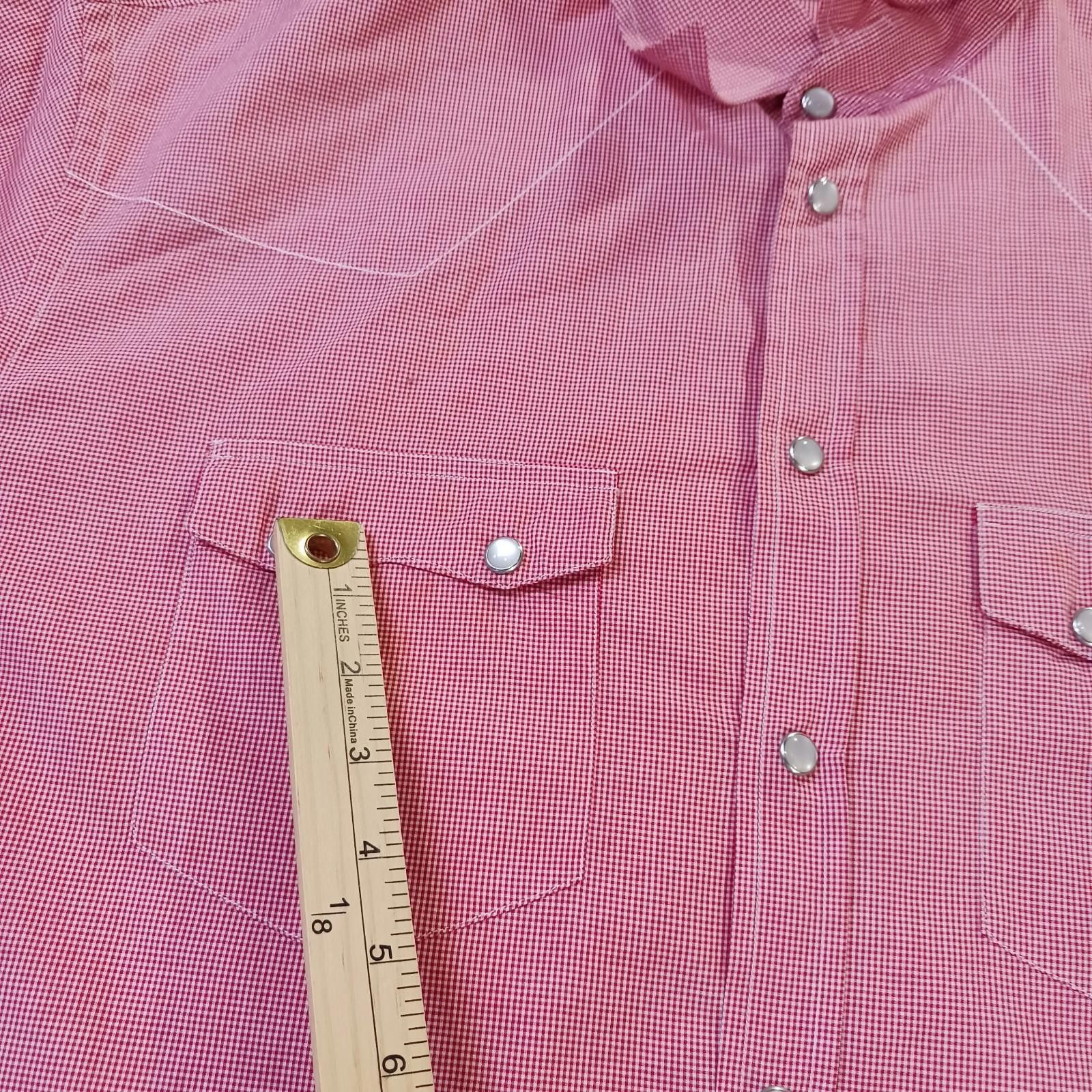Jared Lang Jared M Custom Clothing Men's L Red Plaid Snap Button Shirt Size US L / EU 52-54 / 3 - 4 Thumbnail