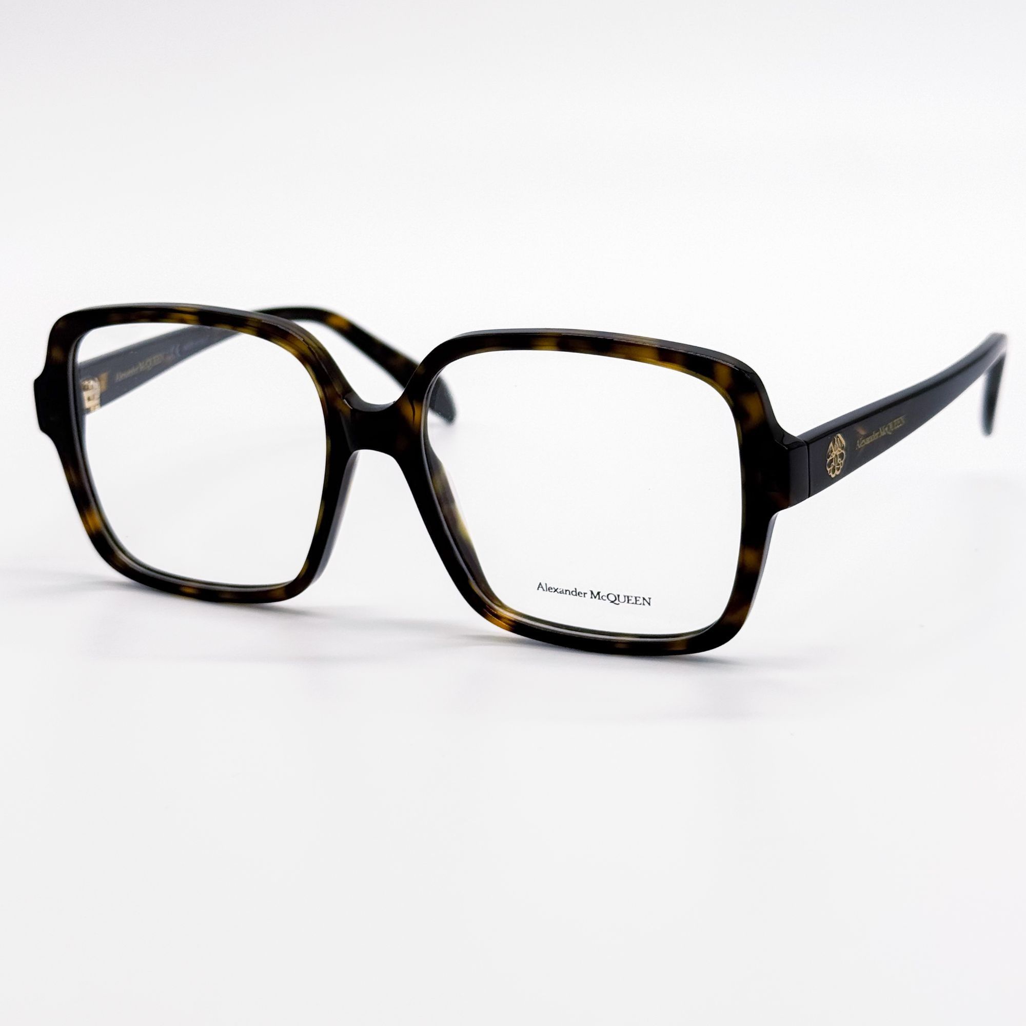 Alexander McQueen NEW ALEXANDER MCQUEEN EYEGLASSES AM0286O 002 SQUARE HAVANA W Size ONE SIZE - 2 Thumbnail