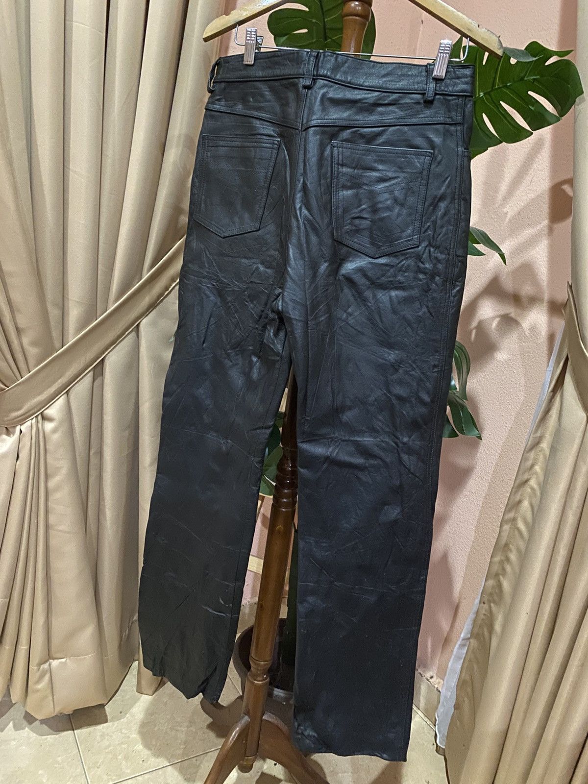 Genuine Leather Azzure Black Leather Pants - Vintage Straight-Leg Style Size US 31 - 10 Thumbnail