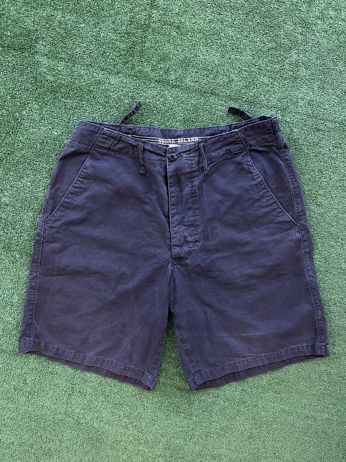image of Hype Vintage Stone Island Stone Washed Shorts in Washed Black, Men's (Size 34)