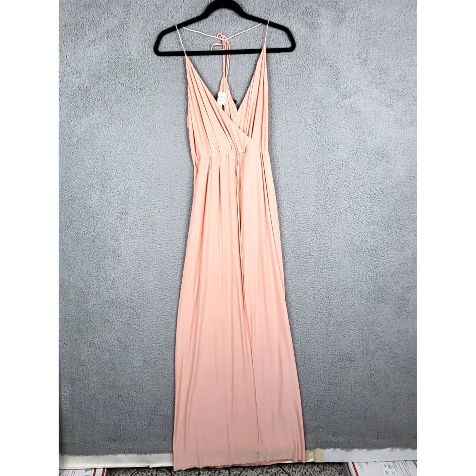 MISA Los Angeles MISA Los Angeles Women's Blush Pink Party Cocktail Dress XS Midi A-Line V-Neck Sleeveless Flaws Pattern: Solid Color: Pink Brand: Misa Los Angeles Size XS / US 0-2 / IT 36-38 - 2 Thumbnail
