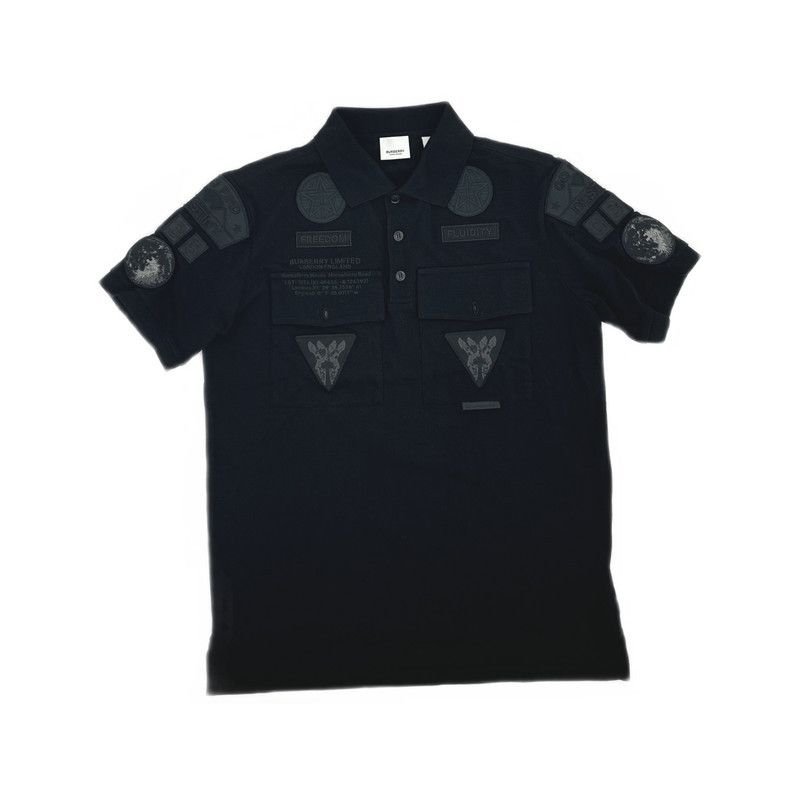 Burberry Burberry Black Polo Shirt with Badge Details 0079 Size US S / EU 44-46 / 1 - 1 Thumbnail