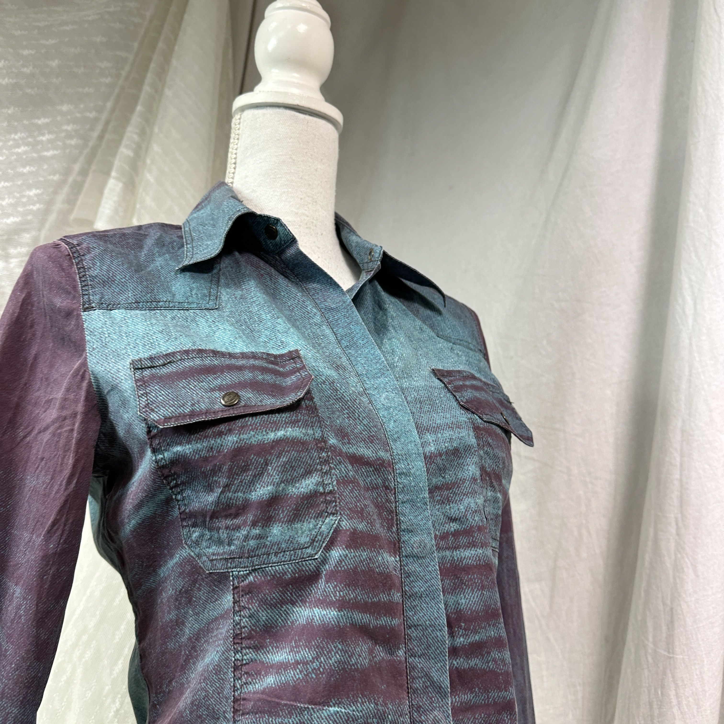 Roberto Cavalli Vintage Avant Garde Printed Roberto Cavalli Shirt Y2K Size S / US 4 / IT 40 - 8 Thumbnail