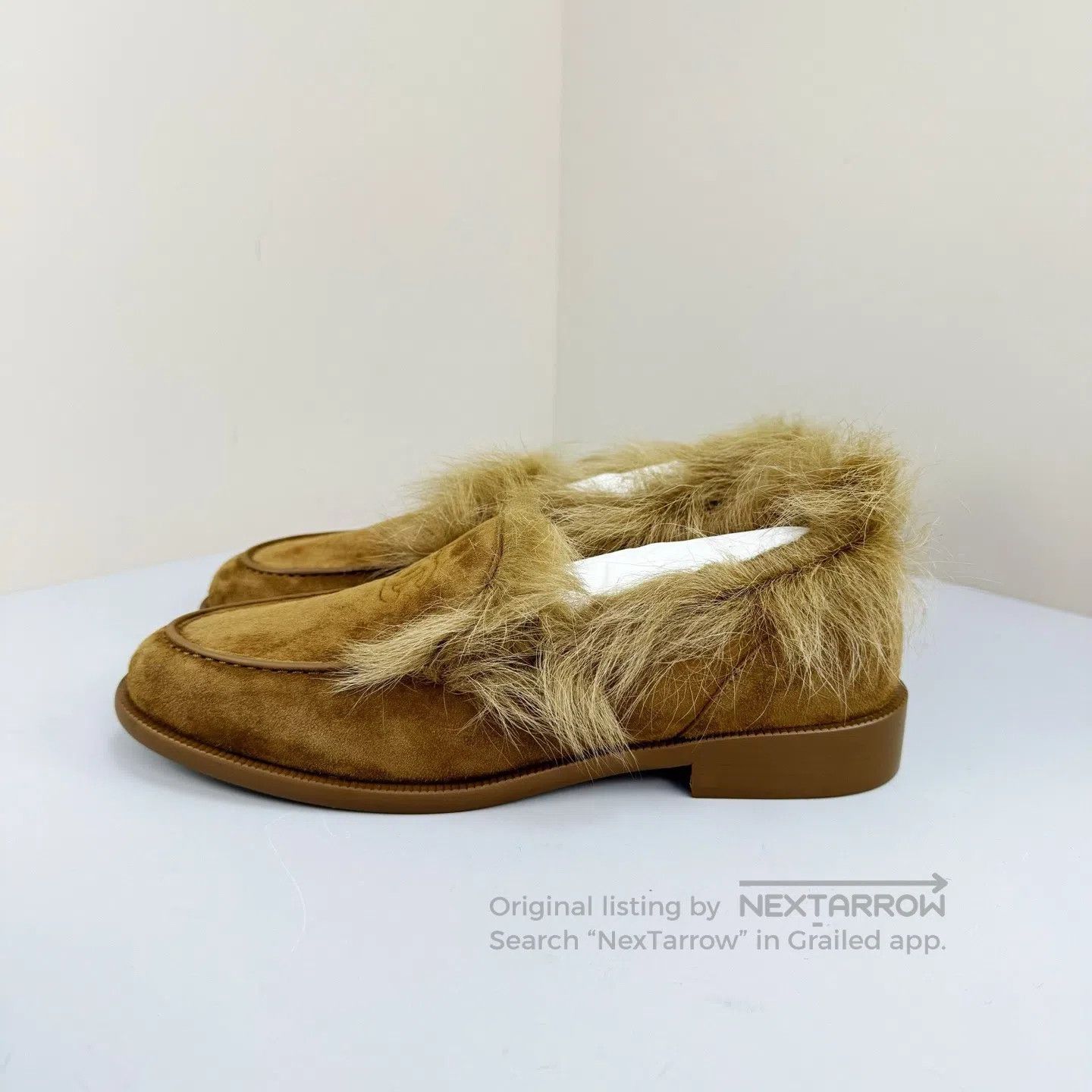 Chanel Chanel 25N Bestseller Brown Suede Fur Loafers| Size US 8 / IT 38 - 2 Thumbnail