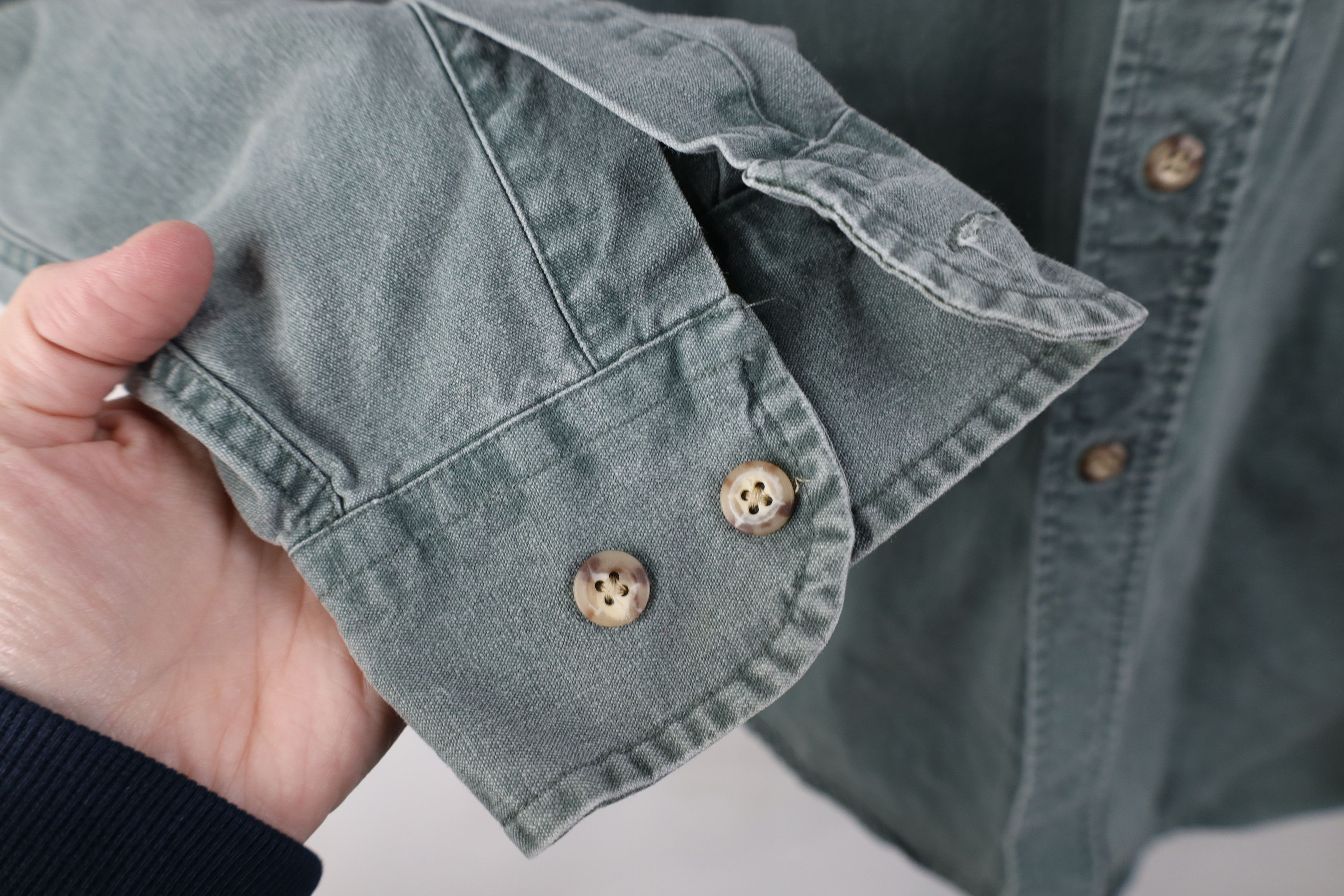Carhartt Vintage 90s Carhartt Stonewash Canvas Button Down Shirt USA Size US XL / EU 56 / 4 - 11 Thumbnail