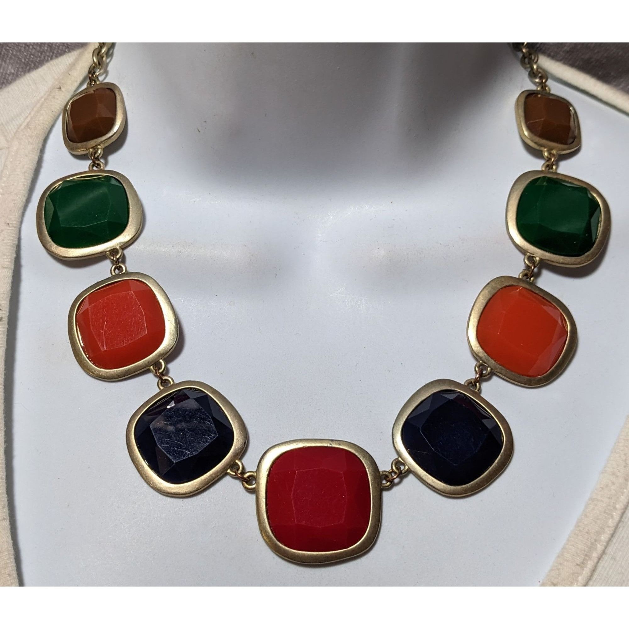 Other Retro Rainbow Chunky Gemmed Statement Necklace Size ONE SIZE - 6 Thumbnail
