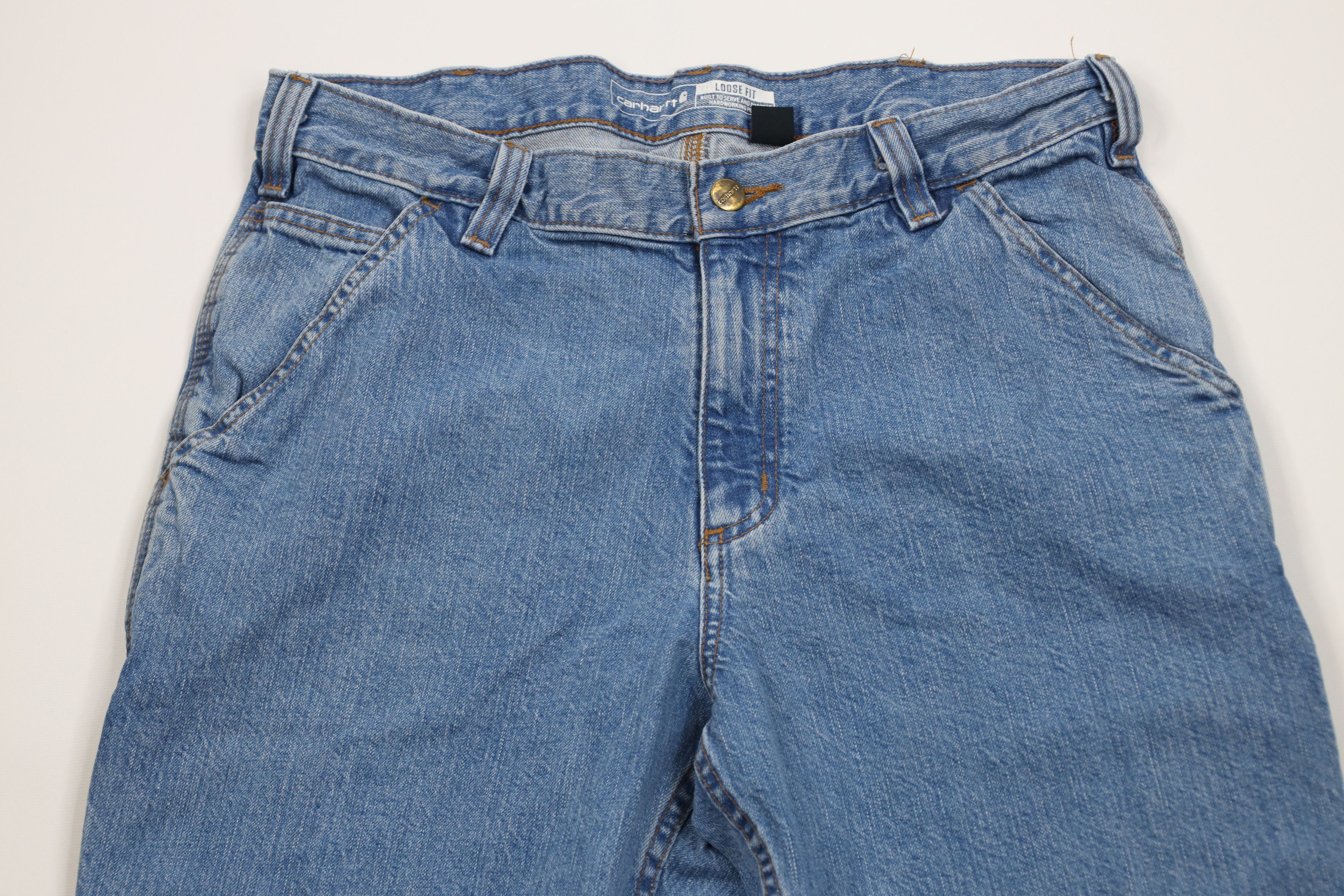 Carhartt Vintage Y2K Carhartt Spell Loose Fit Denim Jeans Blue Cotton Size US 33 - 2 Thumbnail