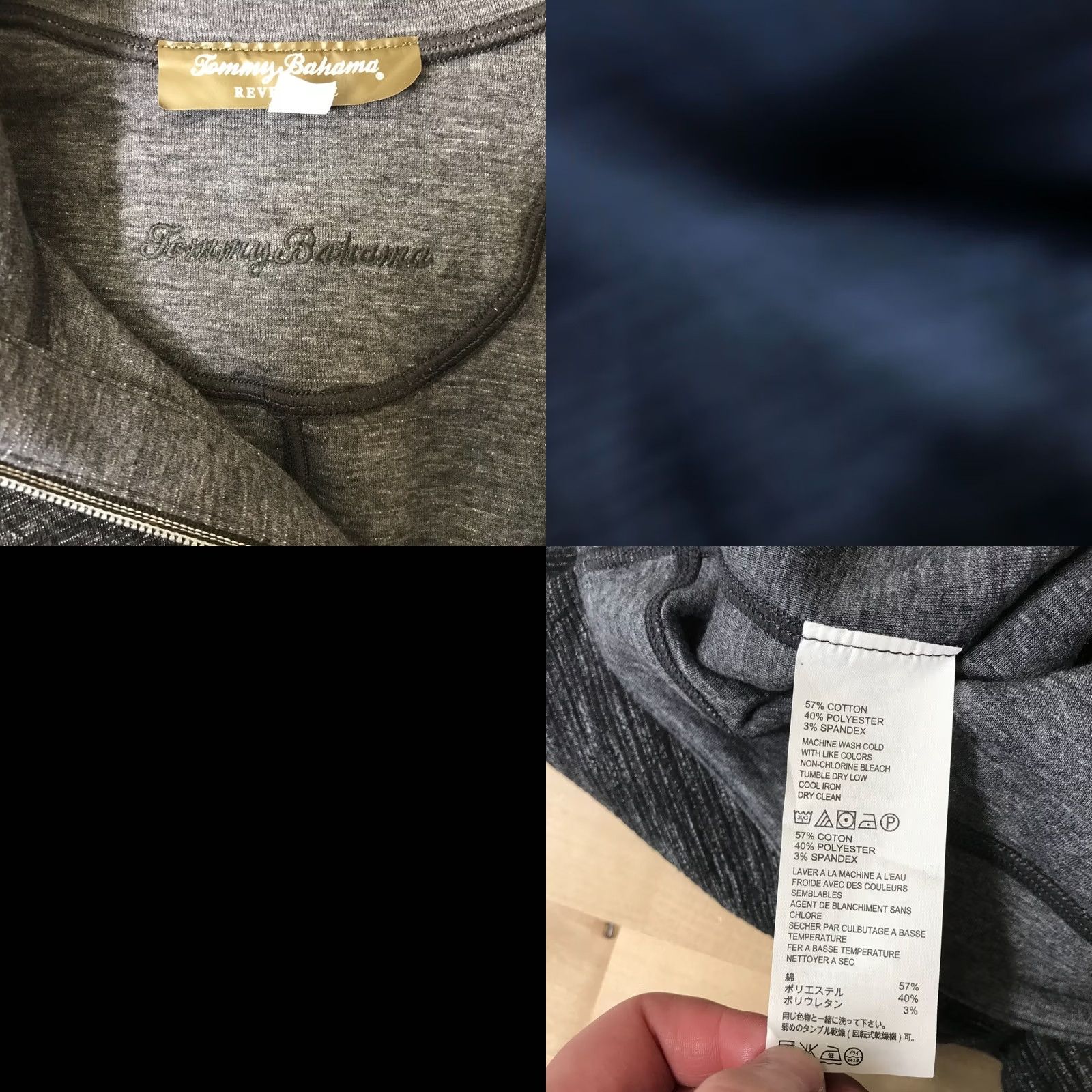 Tommy Bahama TOMMY BAHAMA Women's Small Black/Gray Long Sleeve 1/4 Zip Reversible Sweater Dress Size S / US 4 / IT 40 - 8 Thumbnail