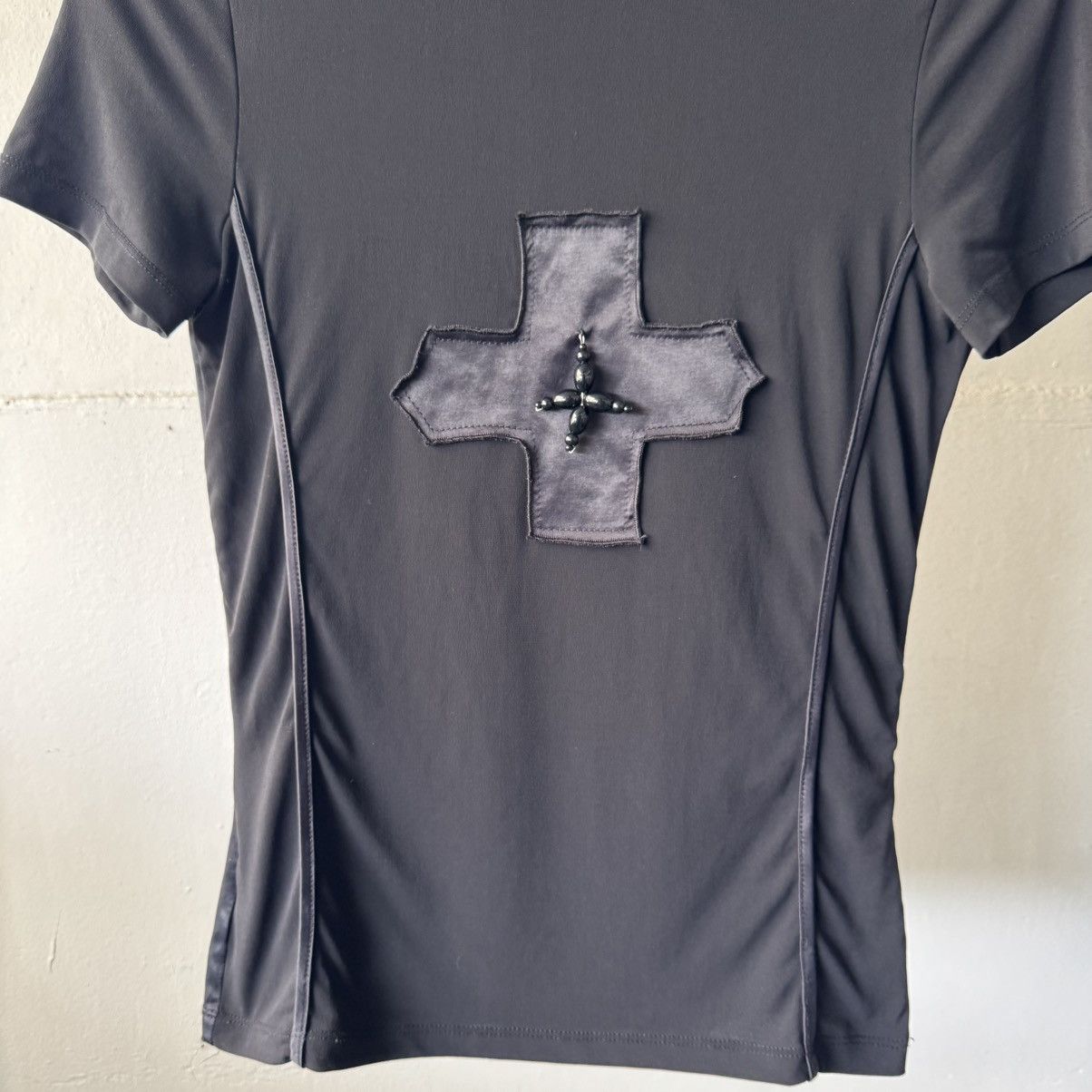 If Six Was Nine Christina Rej Black Cross Oval Beaded Polyester Jersey Size L / US 10 / IT 46 - 3 Thumbnail
