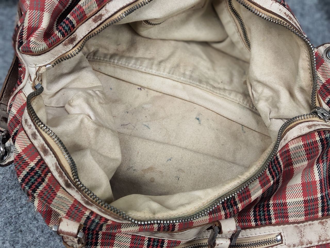 numero 10 Numero 10 Design Monzeglio tartan travel Canvas Leather Bag Size ONE SIZE - 22 Thumbnail