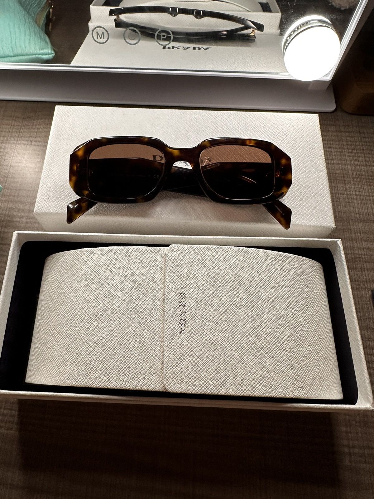 Prada PRADA Women's PR 17WS Rectangle Sunglasses Size ONE SIZE - 16 Thumbnail