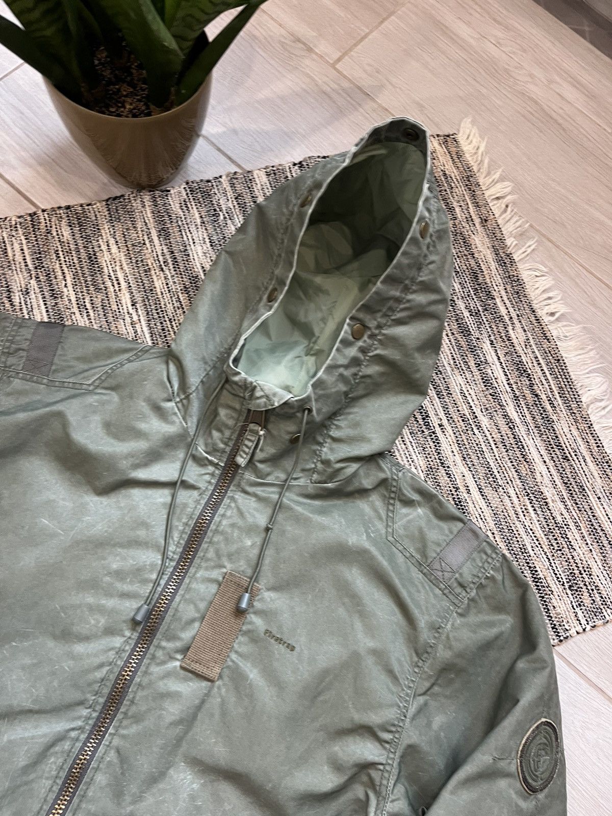 Firetrap × Vintage Vintage Fitetrap Y2K military jacket waxed style green Camo Size US XXL / EU 58 / 5 - 7 Thumbnail