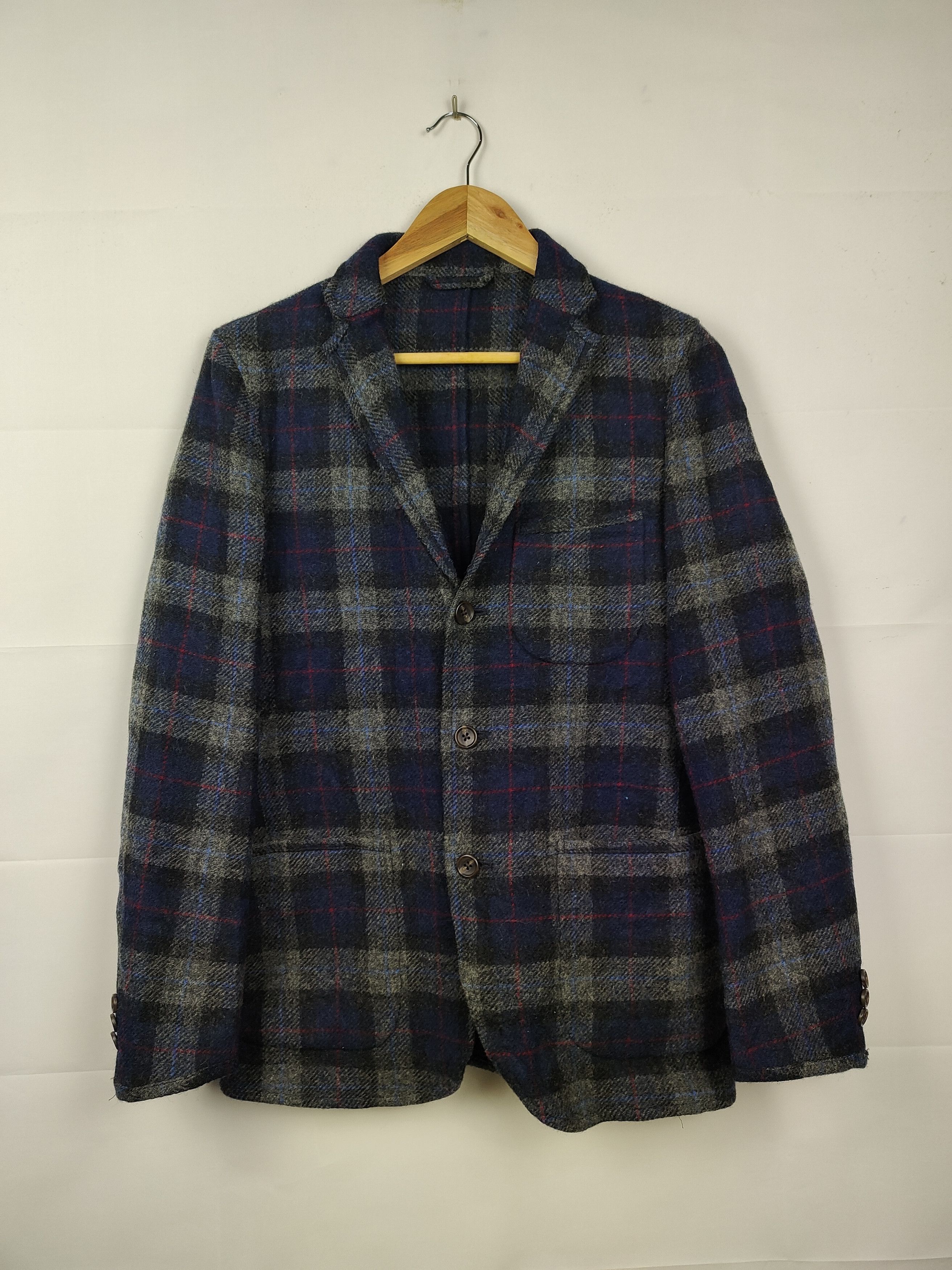 Y's for men checkered Wool Blazer Jacket