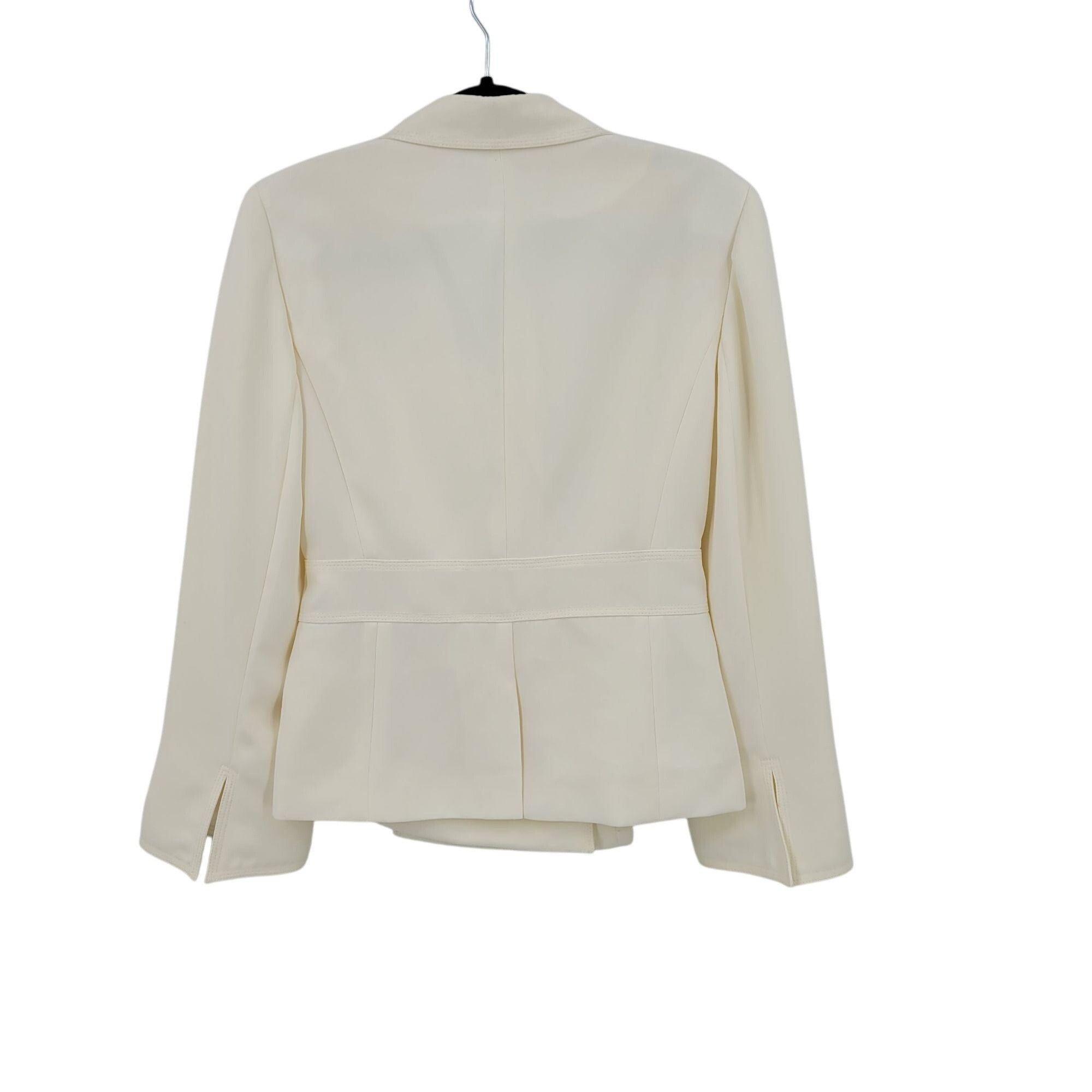 Anne Klein Vtg womens Petite White Single Breasted Blazer Jacket Sz 10P Size L / US 10 / IT 46 - 7 Thumbnail